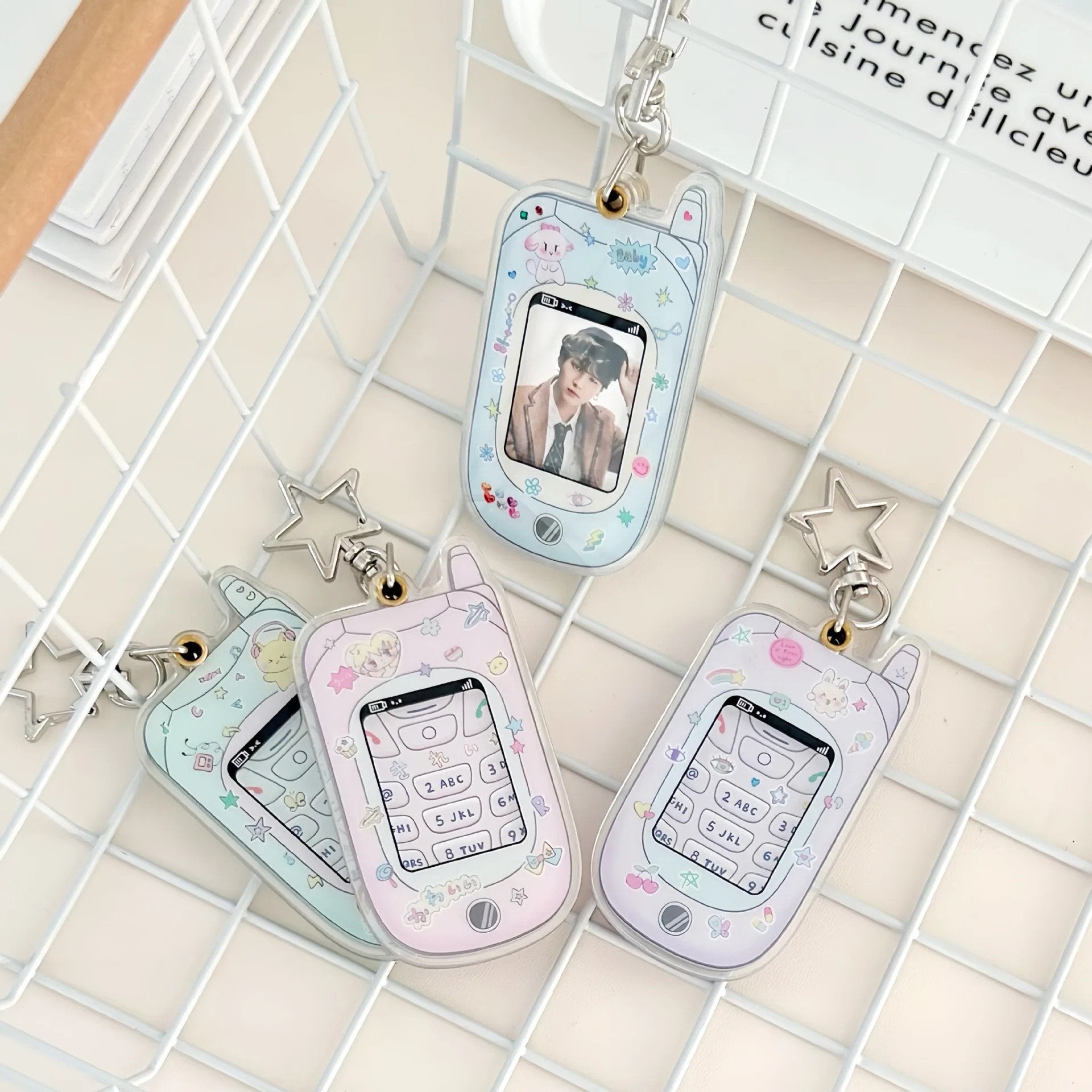 Kawaii Mobile ID Photo Holder Key Ring-SQ0739499