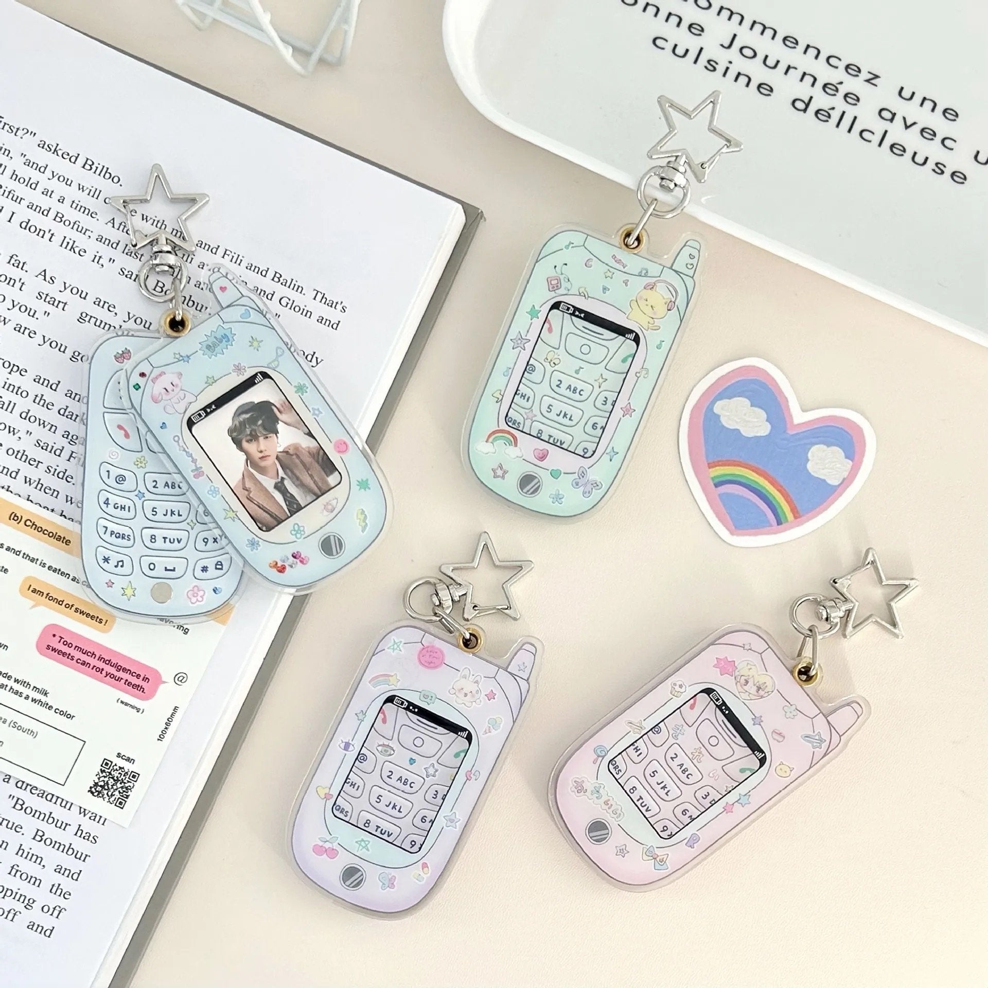 Kawaii Mobile ID Photo Holder Key Ring-SQ0739499
