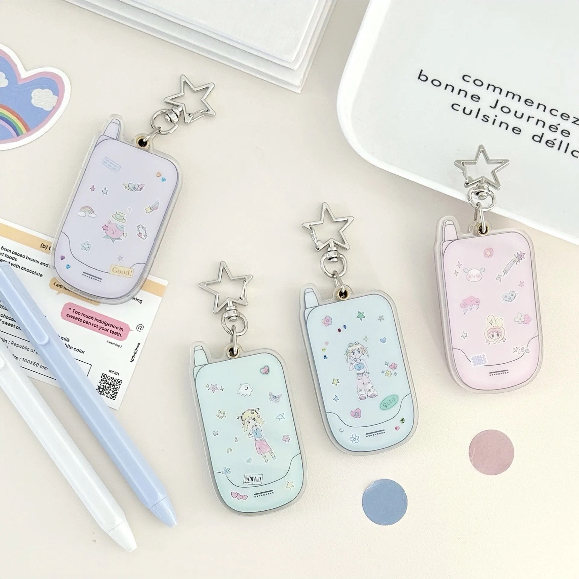 Kawaii Mobile ID Photo Holder Key Ring-SQ0739499