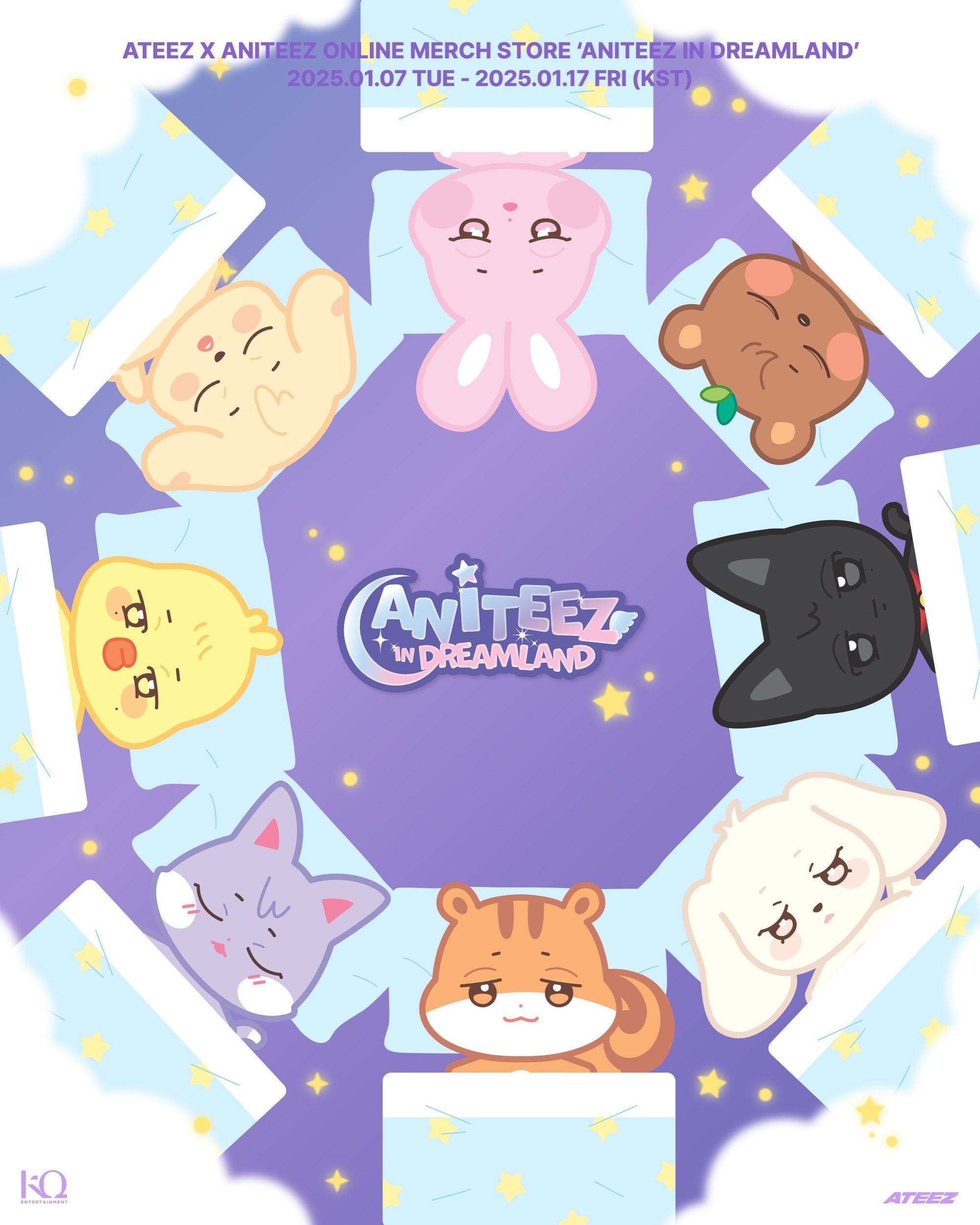 *PREORDER* ATEEZ [Aniteez in Dreamland] - OFFICIAL MD Plush Keyring Guardian Angel-SQ0366466