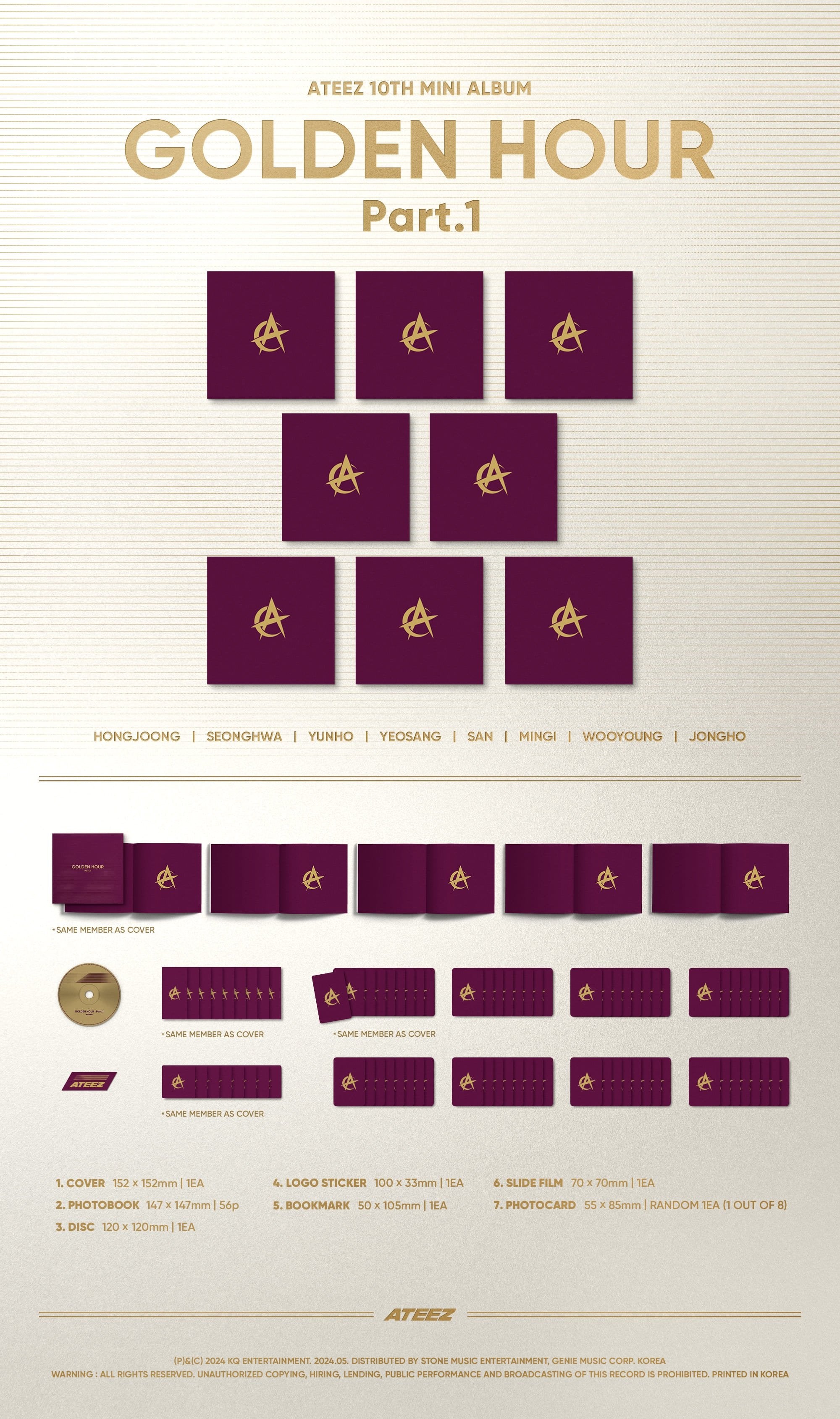 ATEEZ 10th Mini Album [GOLDEN HOUR : Part.1] (Digipack Ver.)-SQ3529475