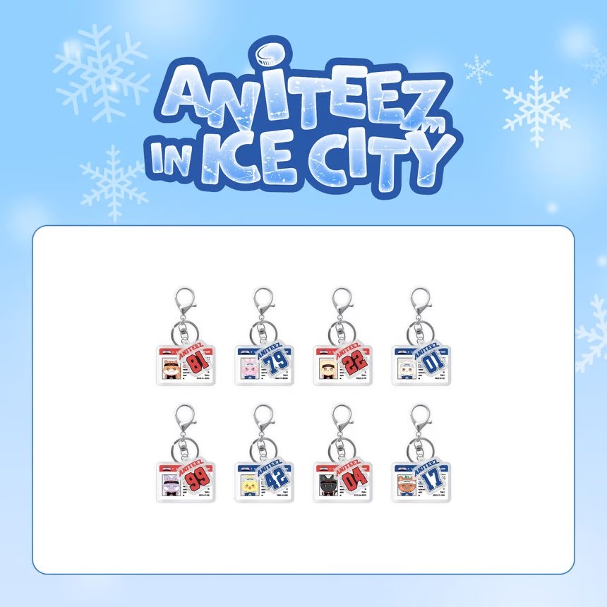 ATEEZ - ATEEZ X ANITEEZ IN ICE CITY OFFICIAL MD HOCKEY PLAYER CARD ACRYLIC KEYRING-SQ4368761
