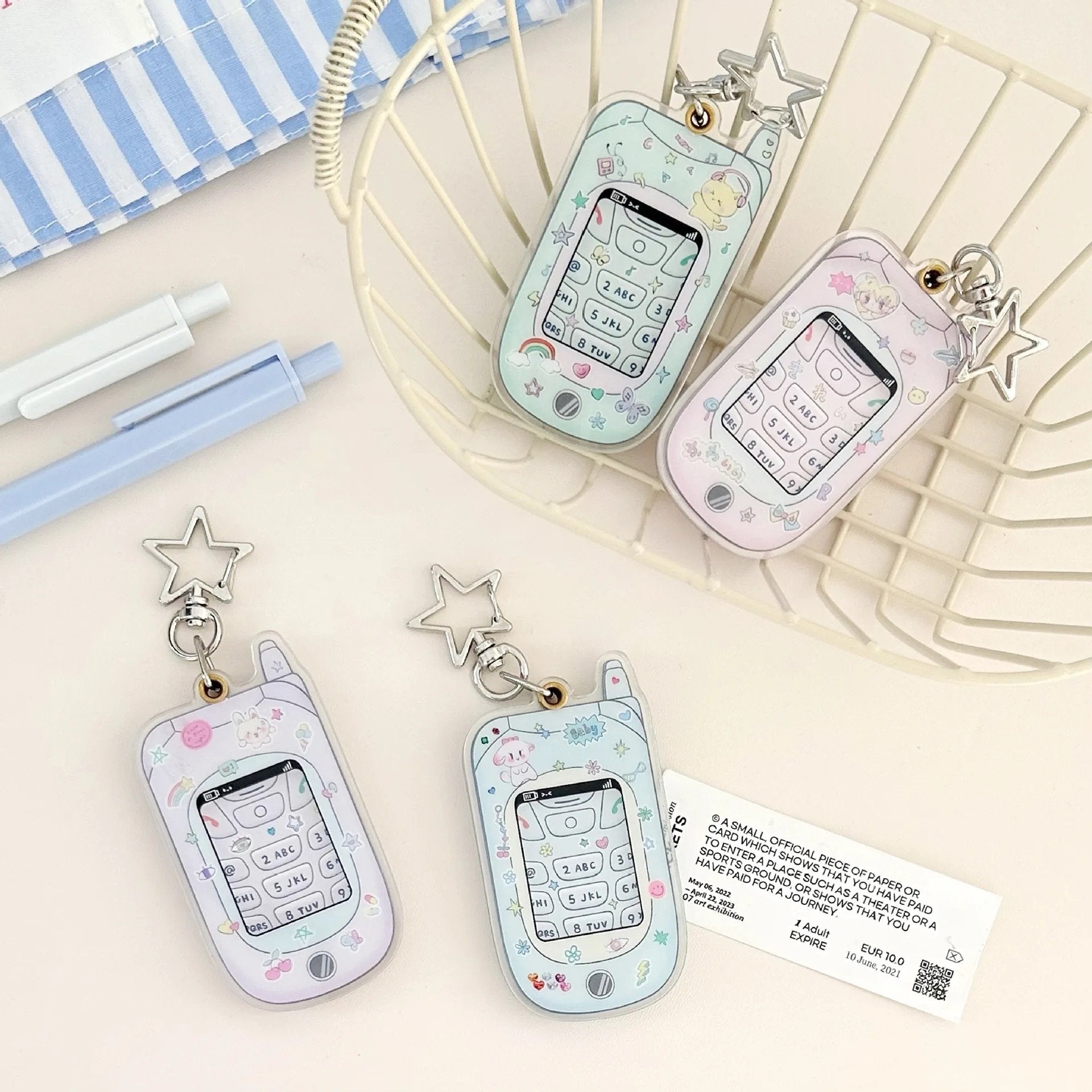 Kawaii Mobile ID Photo Holder Key Ring-SQ0739499