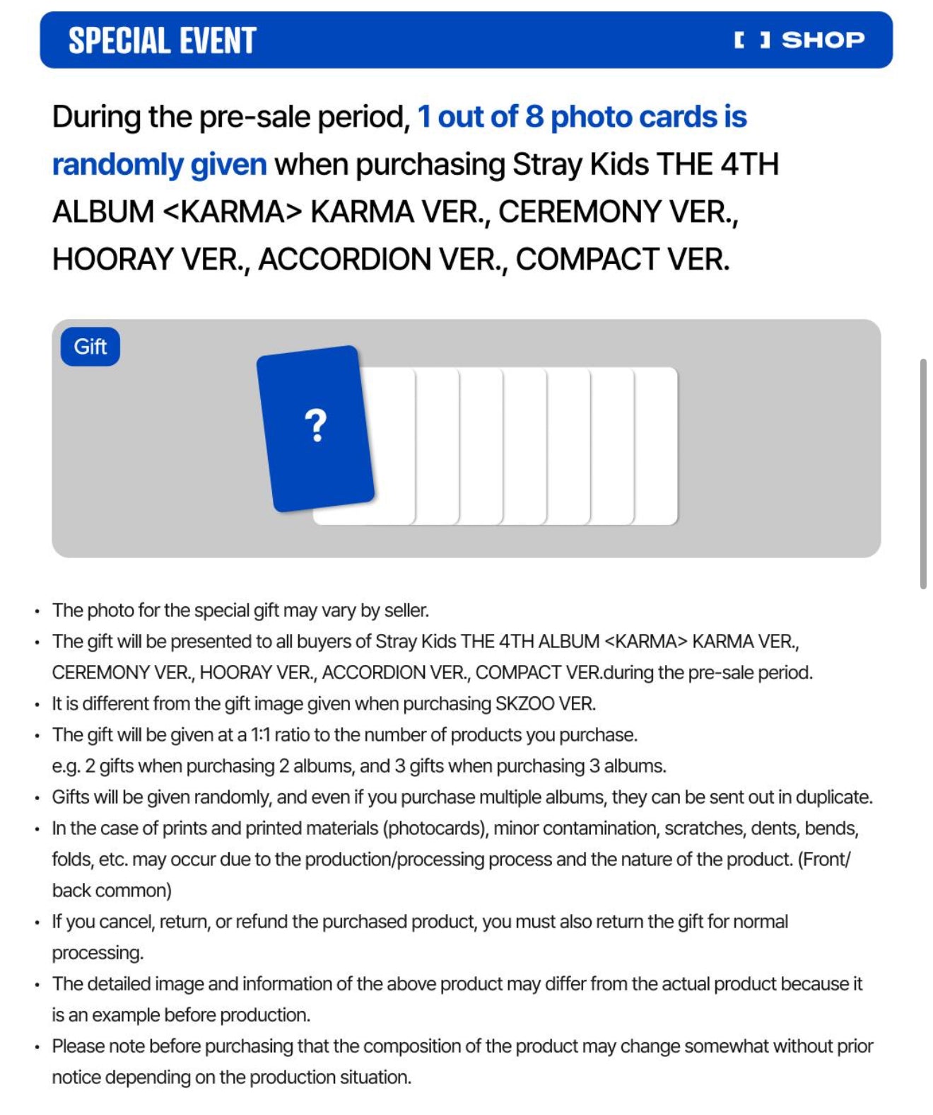 *FANS BENEFIT* Stray Kids 4th Full Album [KARMA] (KARMA - Limited Ver.)