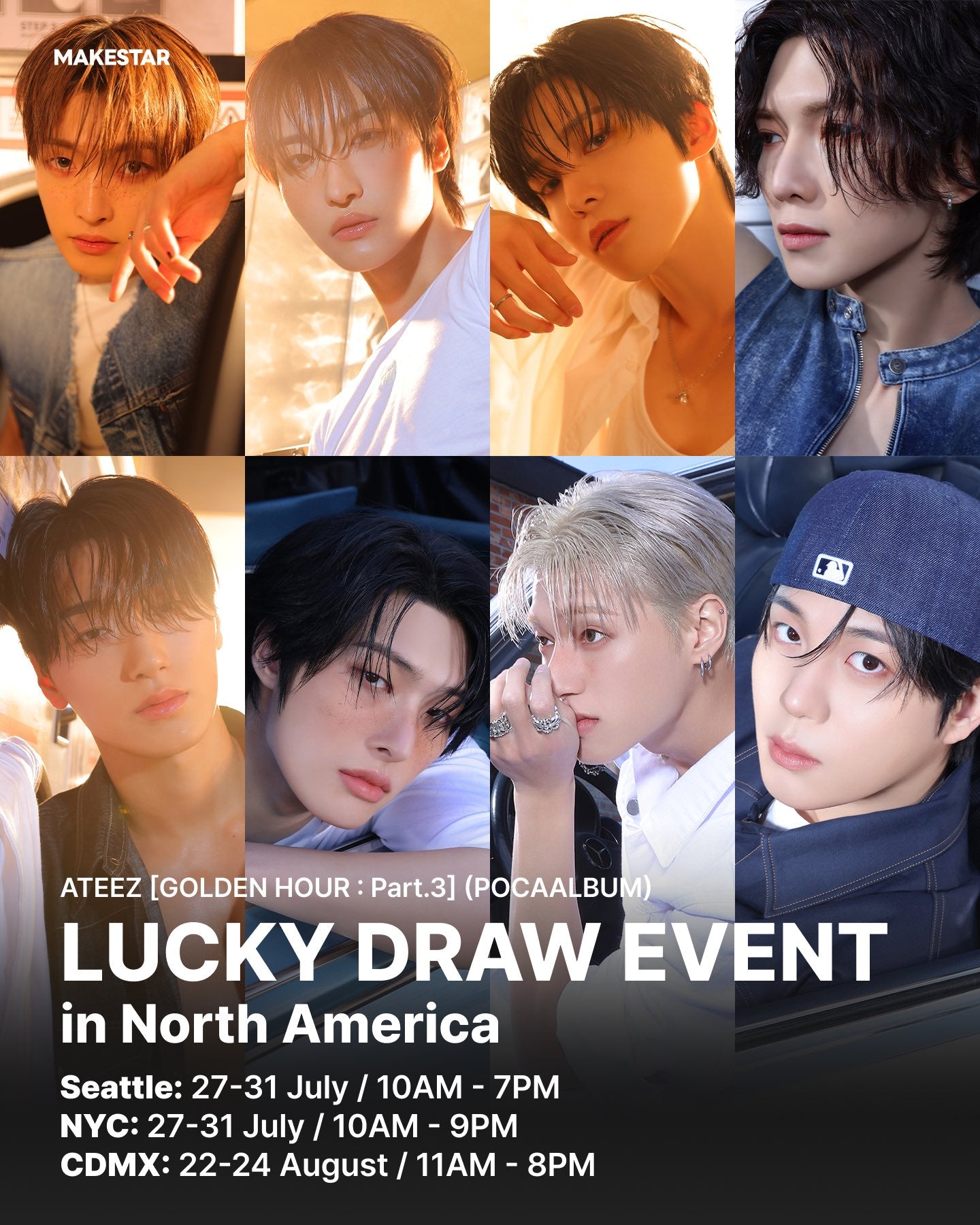 *MAKESTAR LD IN NORTH AMERICA* ATEEZ 12TH MINI ALBUM [GOLDEN HOUR : Part.3](POCAALBUM) Mexico Exclusive