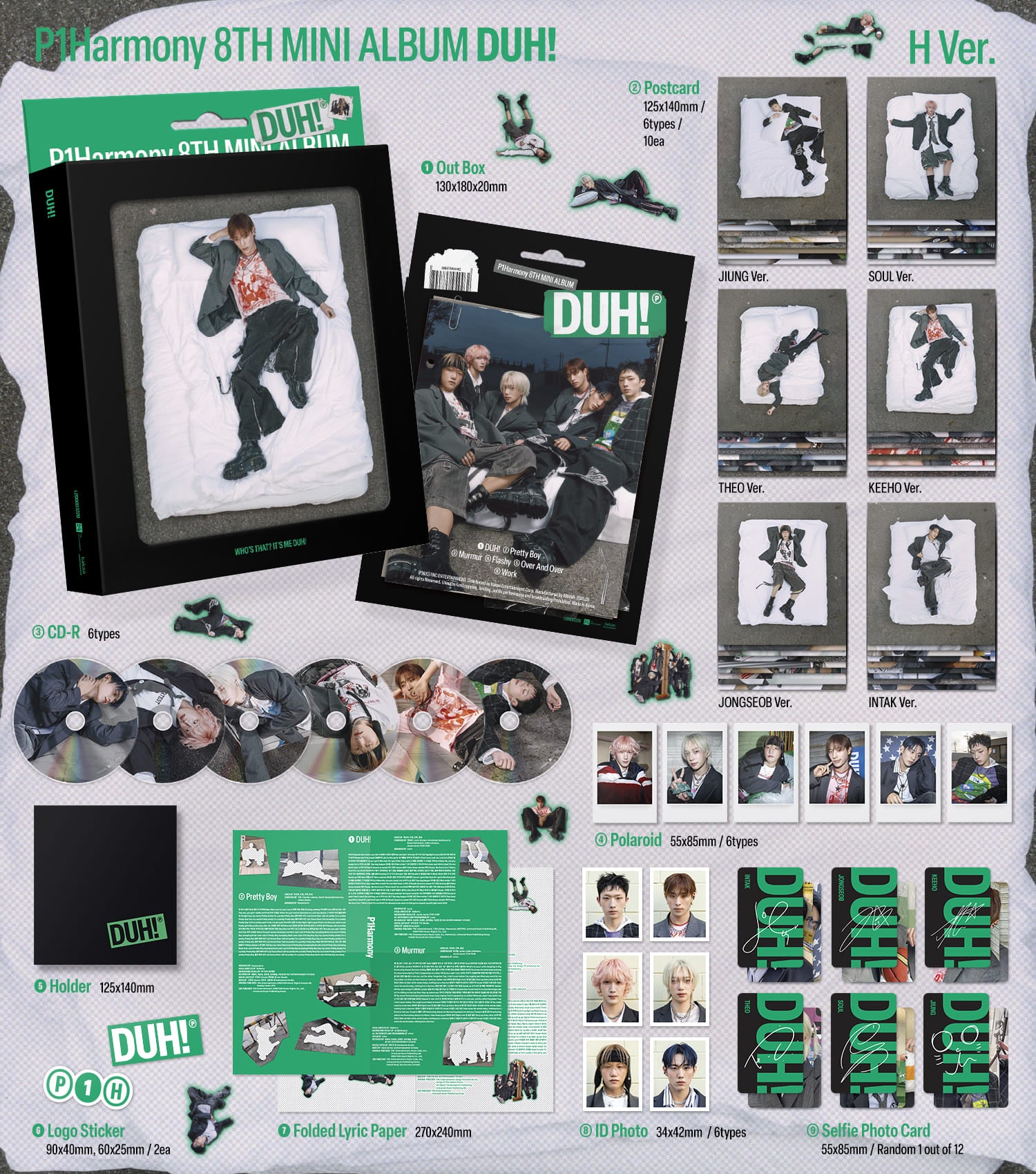 P1Harmony - 8th Mini Album [DUH!] (H Ver.) (Compact Ver.)