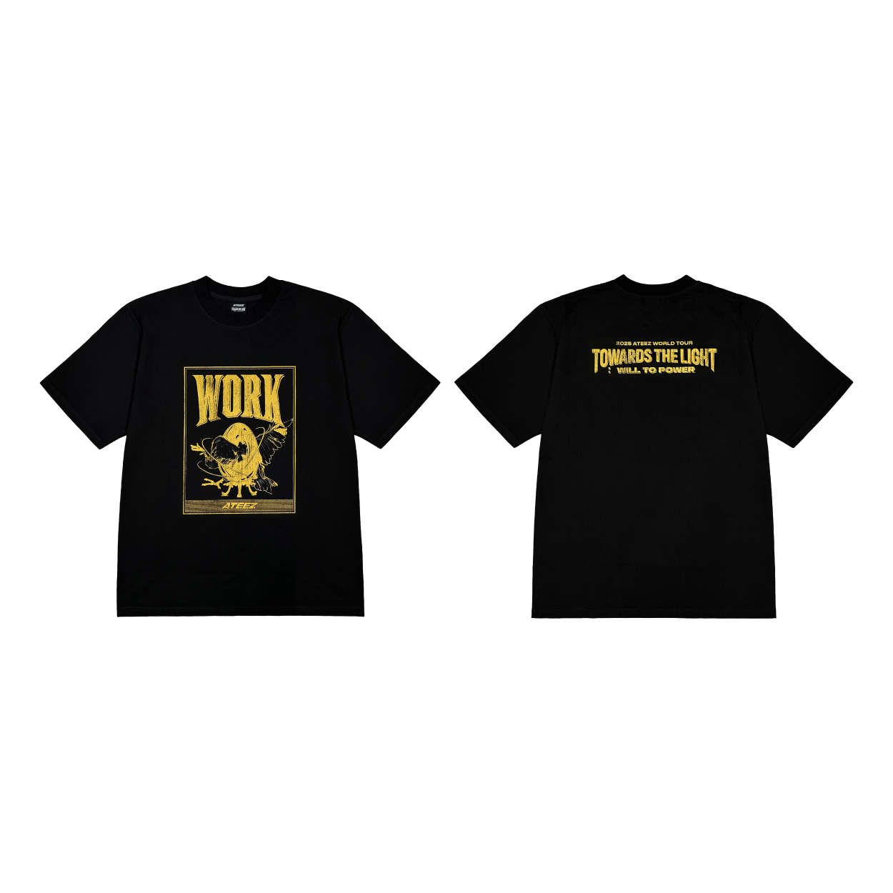 *PREORDER* ATEEZ - TOWARDS THE LIGHT : WILL TO POWER WORLD TOUR POP-UP STORE IN EUROPE OFFICIAL MD - SHORT SLEEVE T-SHIRT WORK VER-SQ6234345