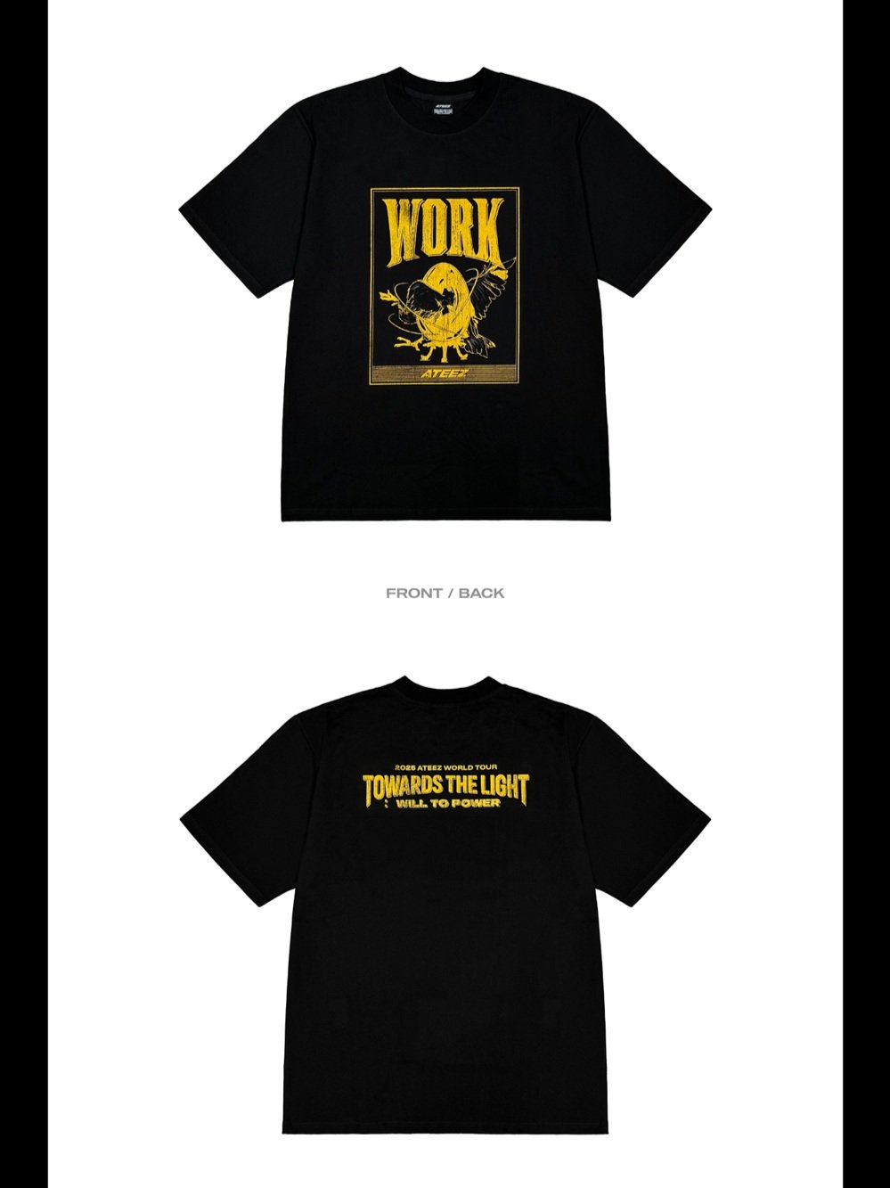 *PREORDER* ATEEZ - TOWARDS THE LIGHT : WILL TO POWER WORLD TOUR POP-UP STORE IN EUROPE OFFICIAL MD - SHORT SLEEVE T-SHIRT WORK VER-SQ6234345