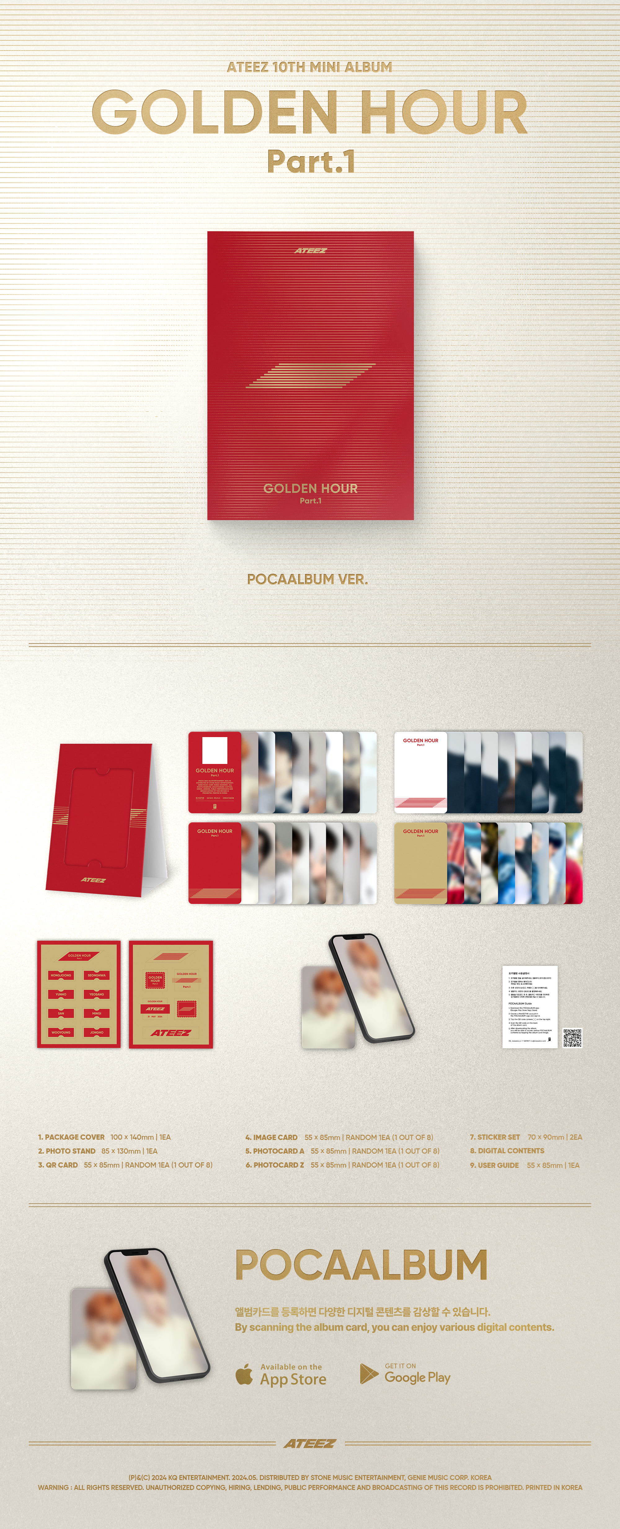 ATEEZ 10th Mini Album [GOLDEN HOUR : Part.1] (POCAALBUM VER)