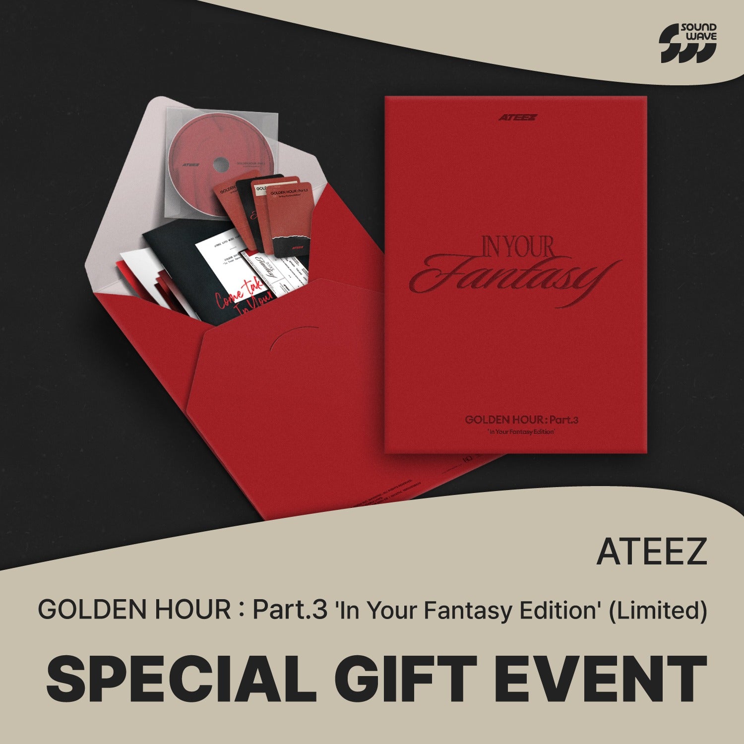 *SOUNDWAVE 1.0* ATEEZ - GOLDEN HOUR : PART.3 IN YOUR FANTASY EDITION FANTASY VER (LIMITED EDITION)
