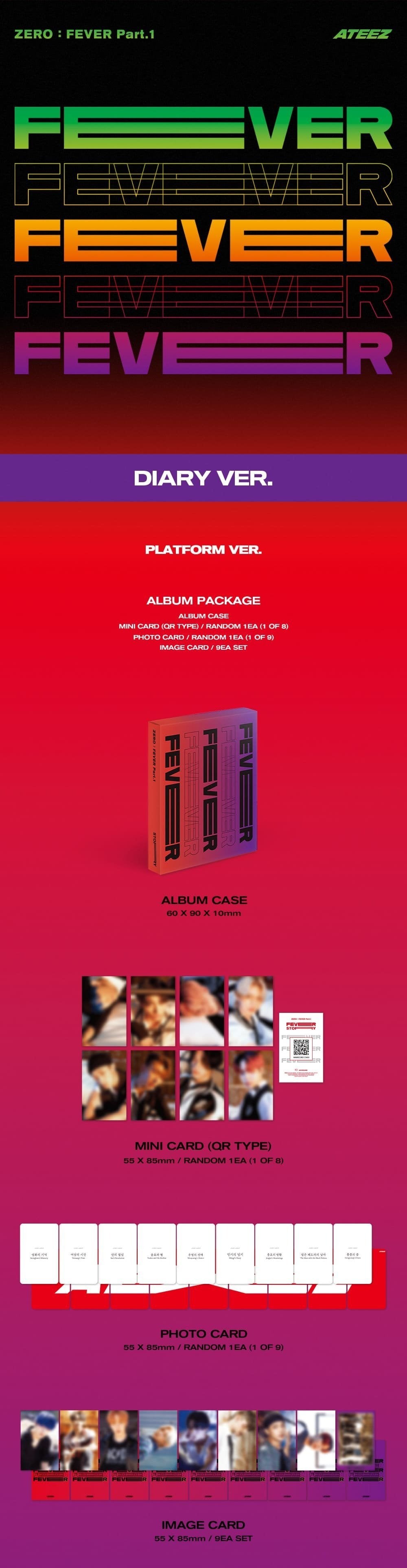 *KQ POB SHOP BENEFIT* ATEEZ - 5th Mini Album [ZERO : FEVER Part.1] (THANXX Ver. / INCEPTION Ver. / DIARY Ver.) (PLATFORM Ver.)-SQ9730749