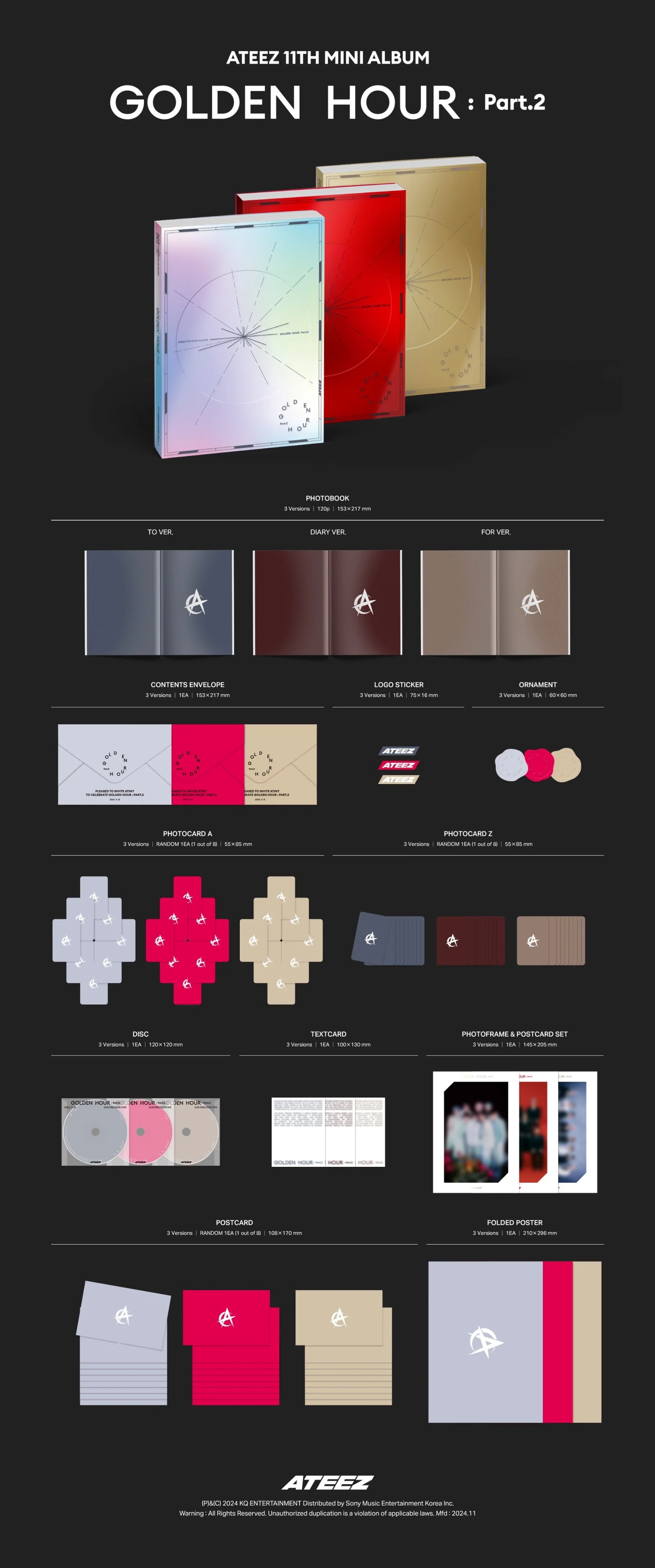 *FROMM POB* ATEEZ - GOLDEN HOUR : PART.2 11TH MINI ALBUM PHOTOBOOK-SQ8113078