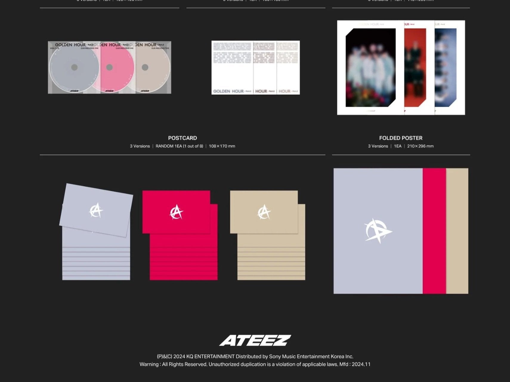 *FROMM POB* ATEEZ - GOLDEN HOUR : PART.2 11TH MINI ALBUM PHOTOBOOK-SQ8113078