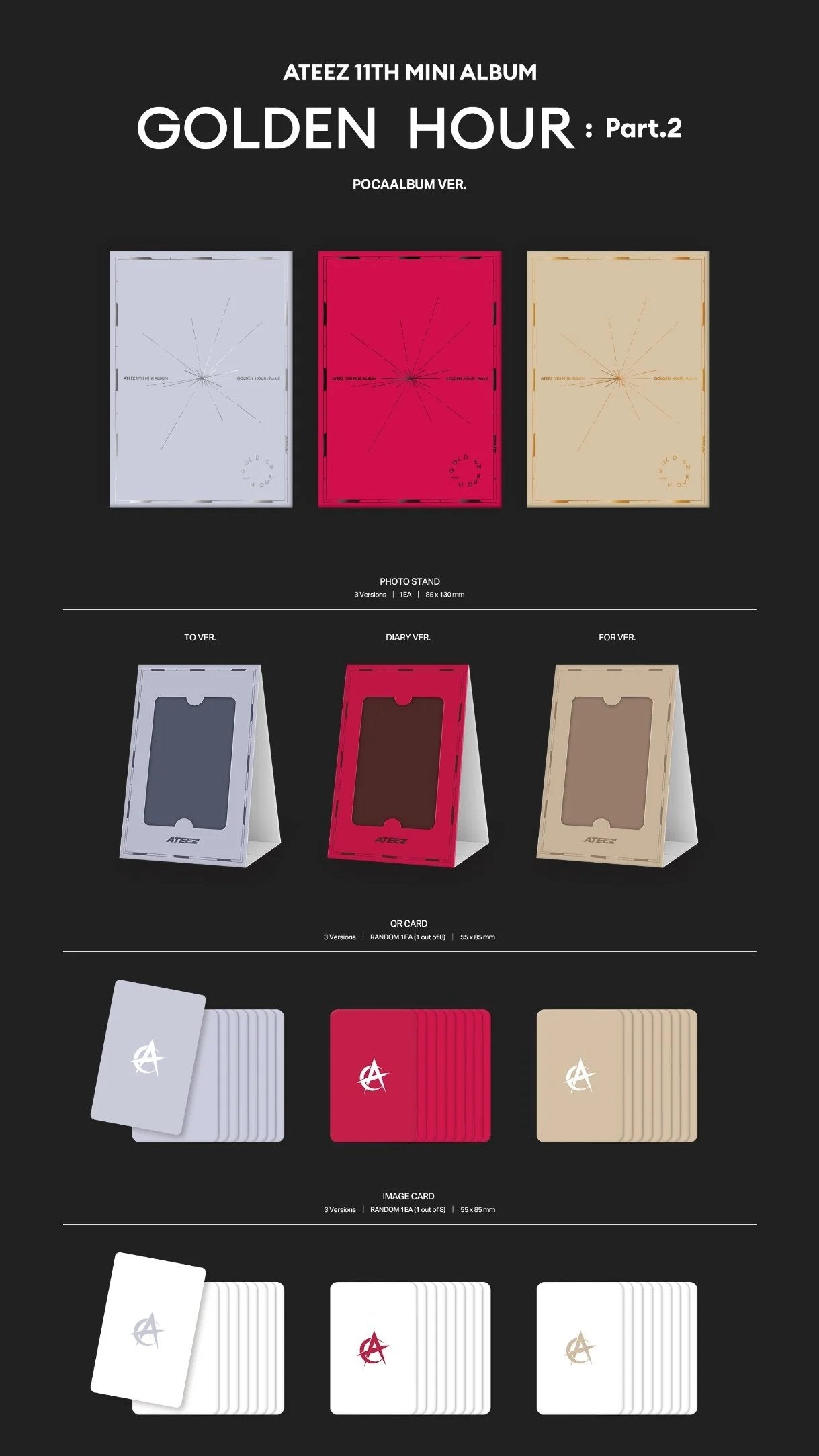 *TOKTOQ POB* ATEEZ - GOLDEN HOUR : PART.2 11TH MINI ALBUM POCAALBUM SET-SQ9581129