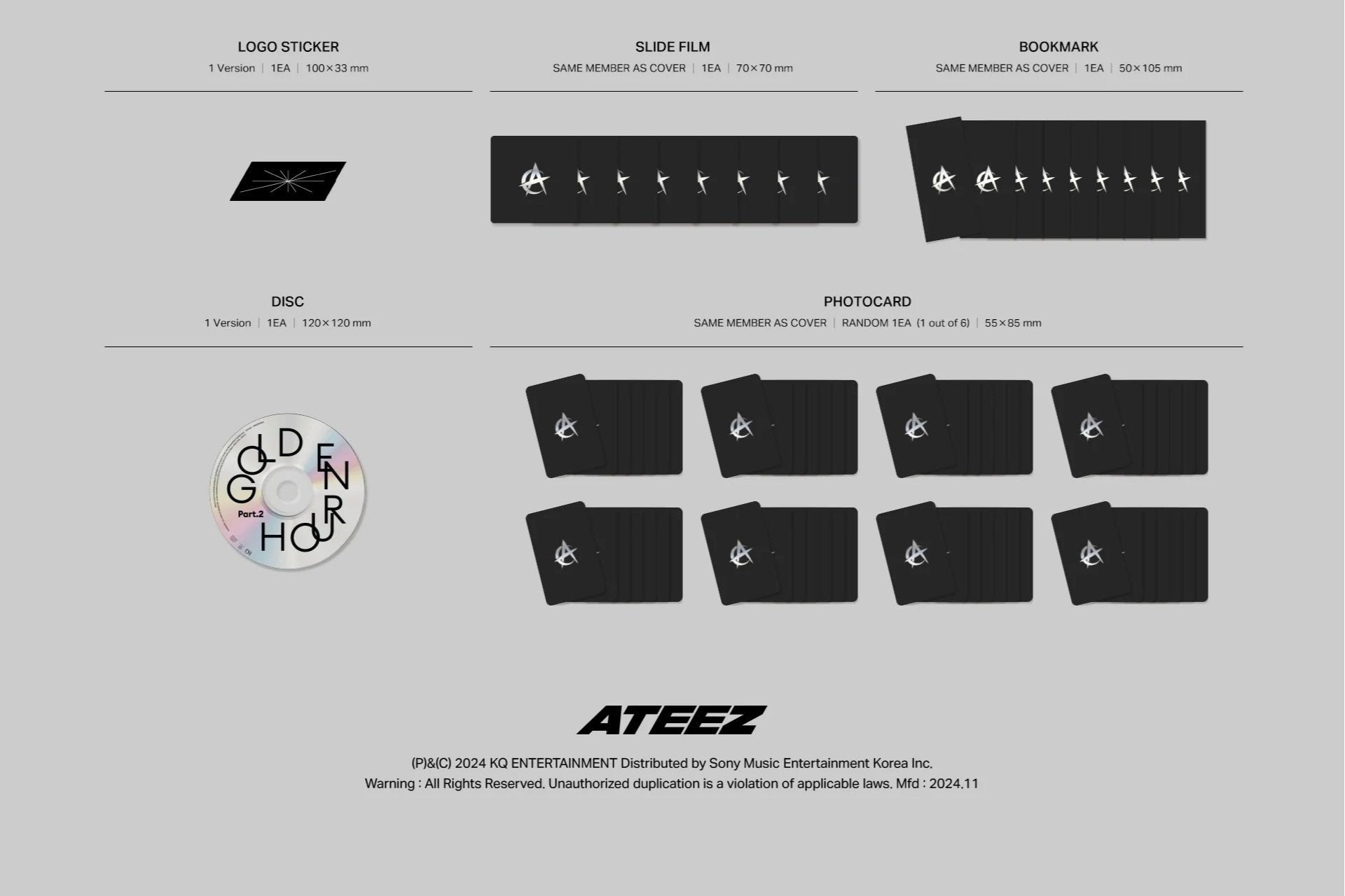 *TOKTOQ BENEFIT* ATEEZ - GOLDEN HOUR : PART.2 11TH MINI ALBUM DIGIPACK-SQ7359812