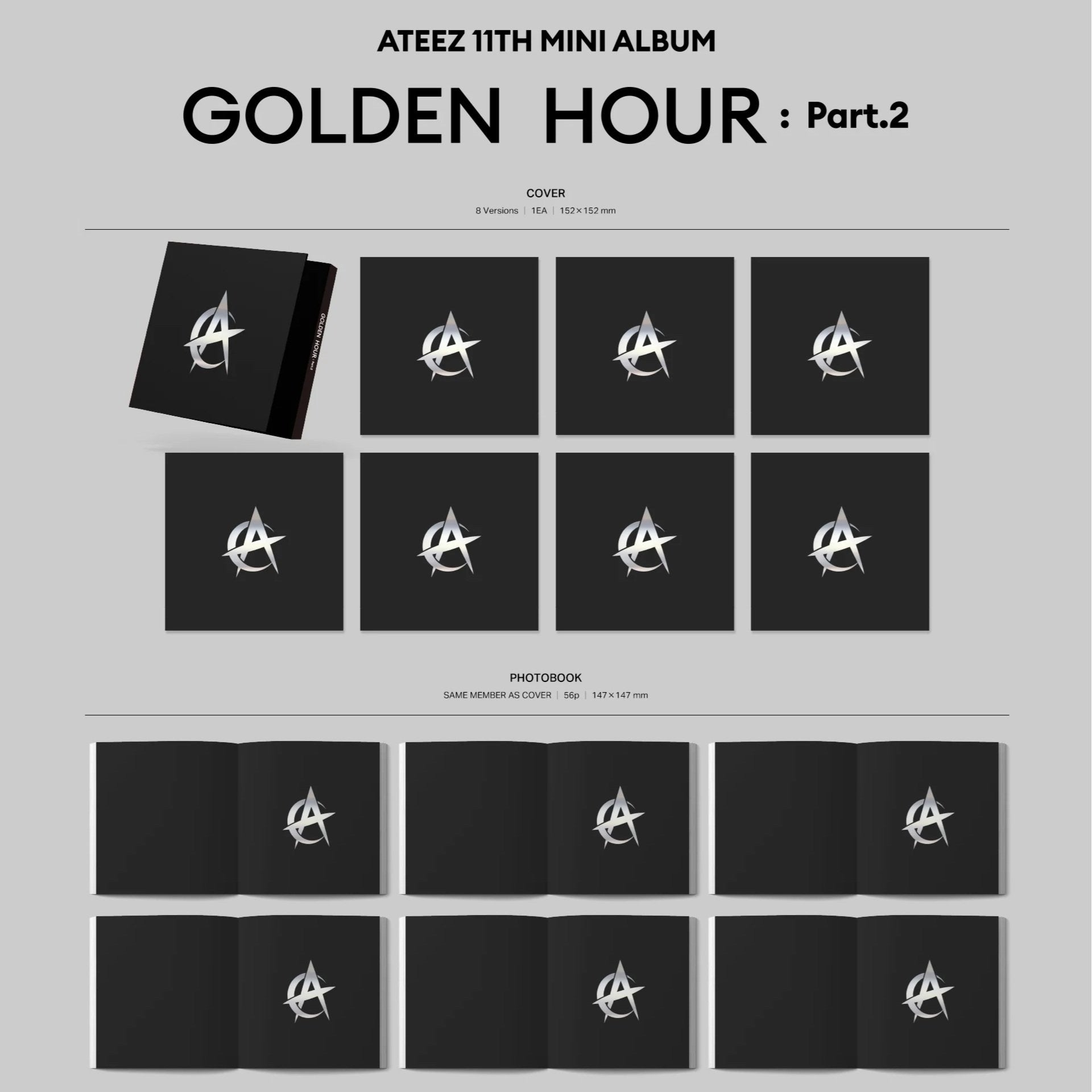 *TOKTOQ BENEFIT* ATEEZ - GOLDEN HOUR : PART.2 11TH MINI ALBUM DIGIPACK-SQ7359812