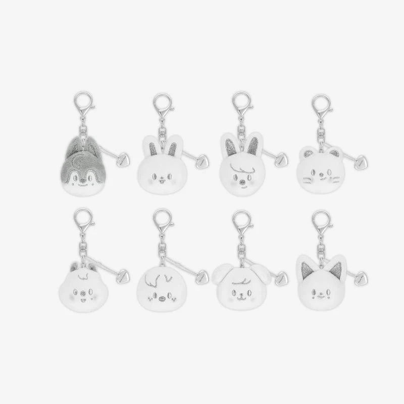 STRAY KIDS - dominATE : celebrATE WORLD TOUR OFFICIAL MD SKZOO FACE KEYRING SILVER Ver