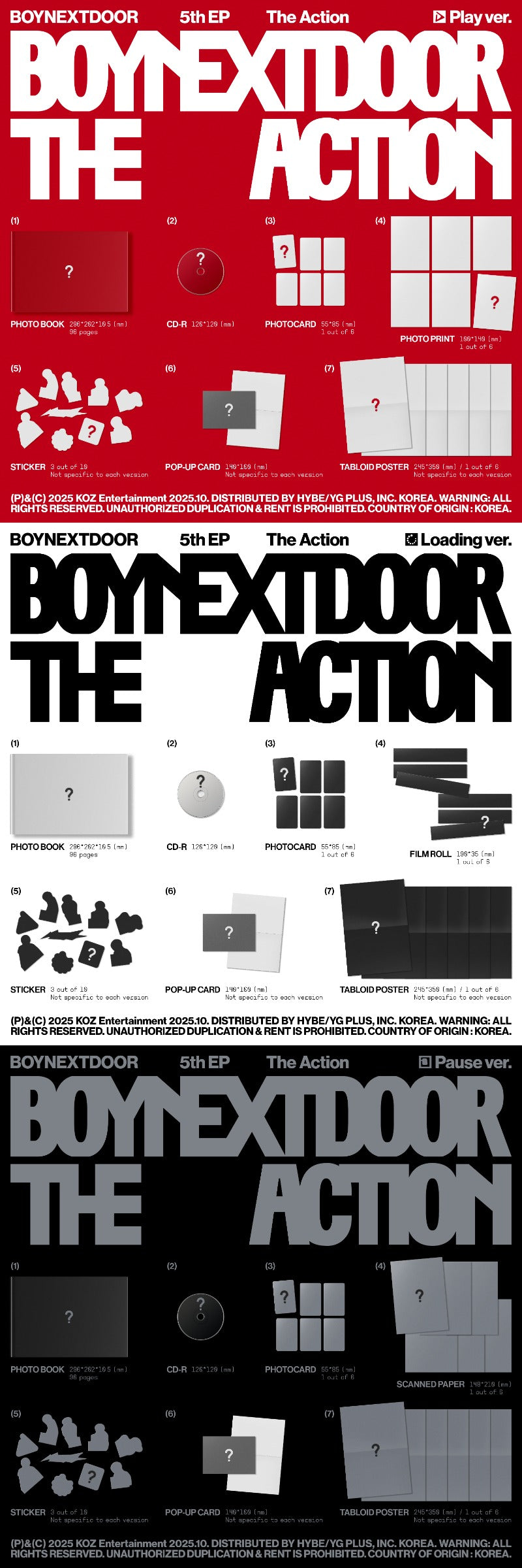 *APPLE MUSIC POB* BOYNEXTDOOR - 5th Mini Album [The Action] (All Ver)