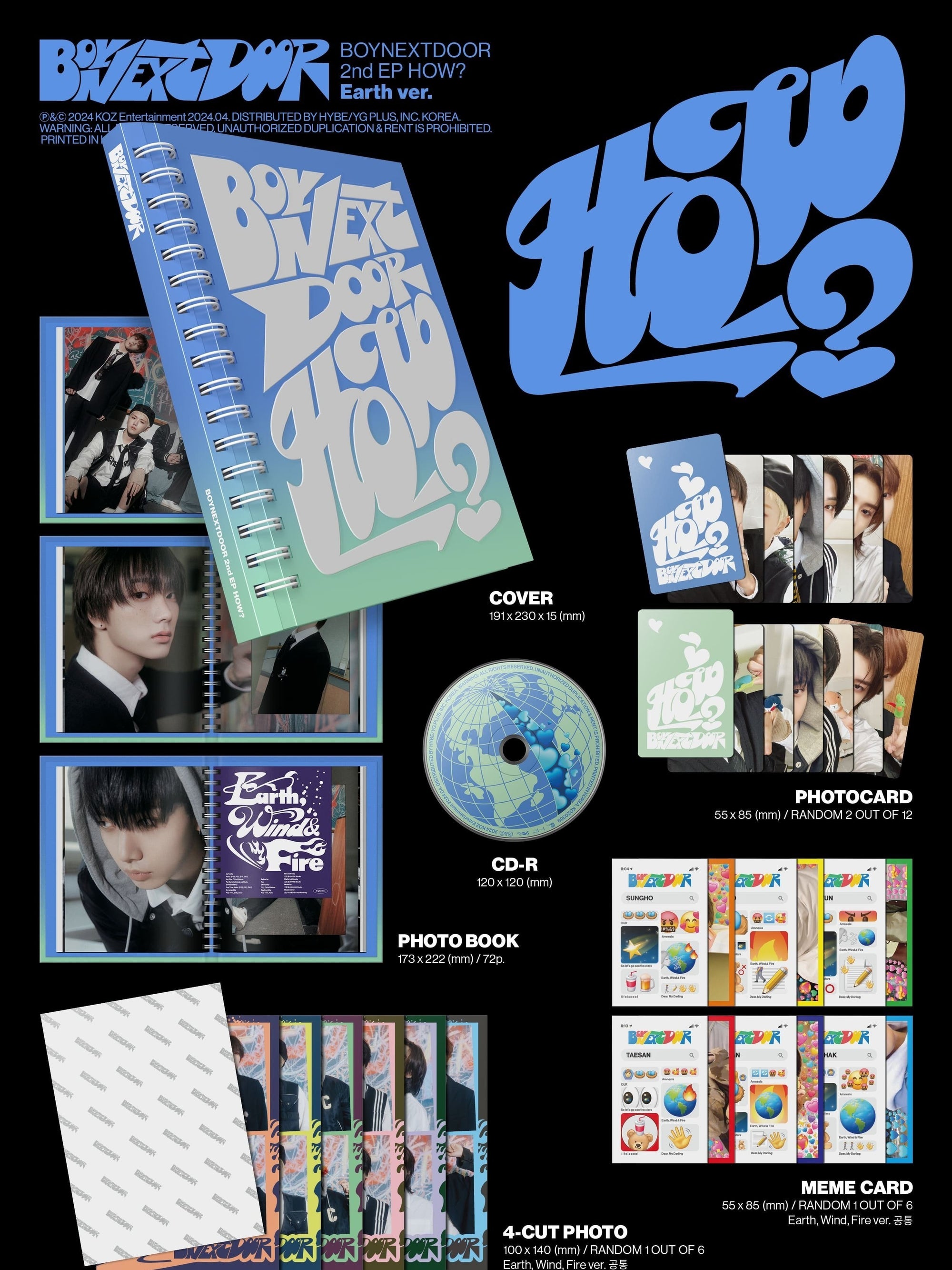 BOYNEXTDOOR - 2nd EP [HOW?] (Earth Ver. / Wind Ver. / Fire Ver.)-SQ9863133