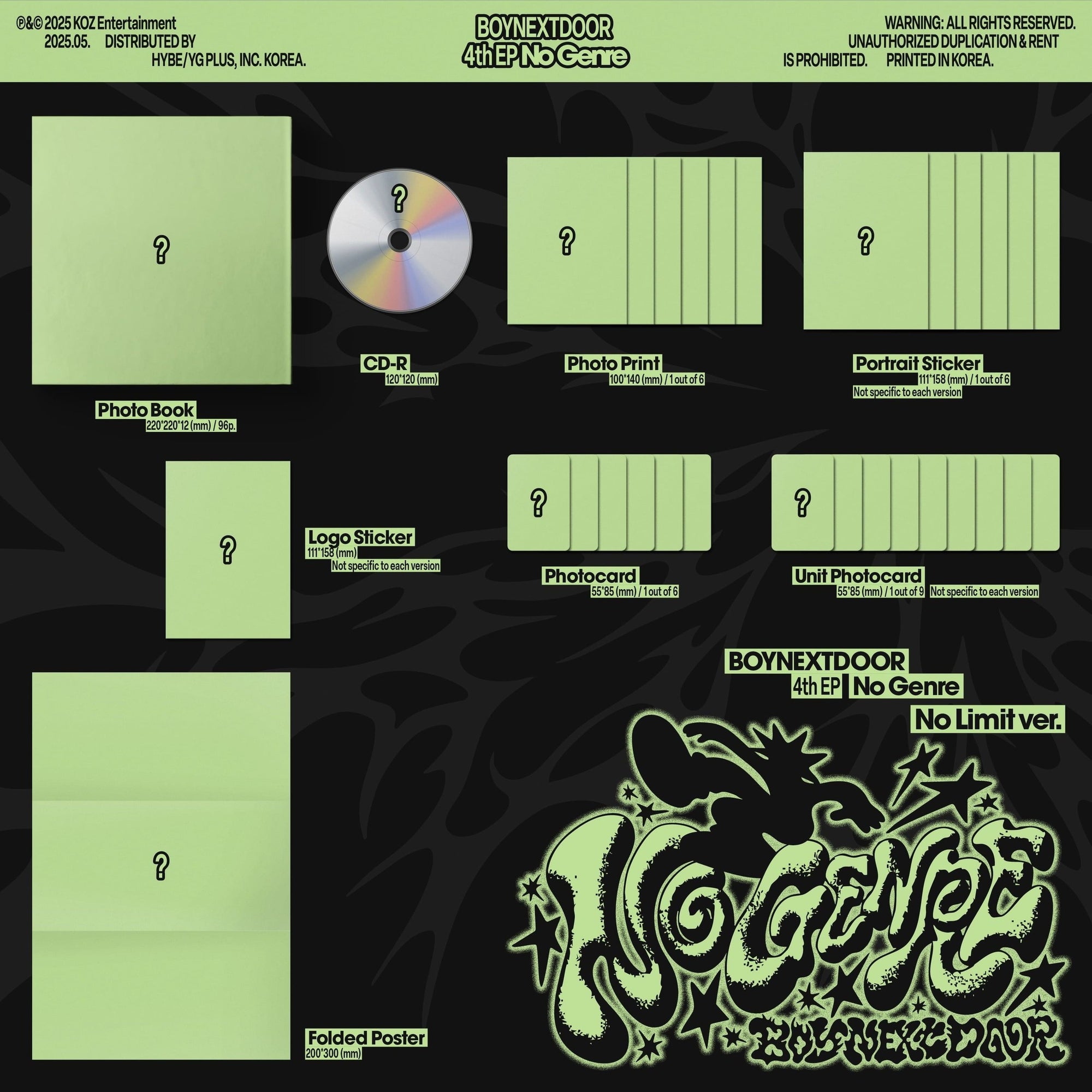 *WEVERSE GIFT* BOYNEXTDOOR - 4th EP [No Genre] (No Matter Ver. / No Route Ver. / No Limit Ver.)-SQ2344077