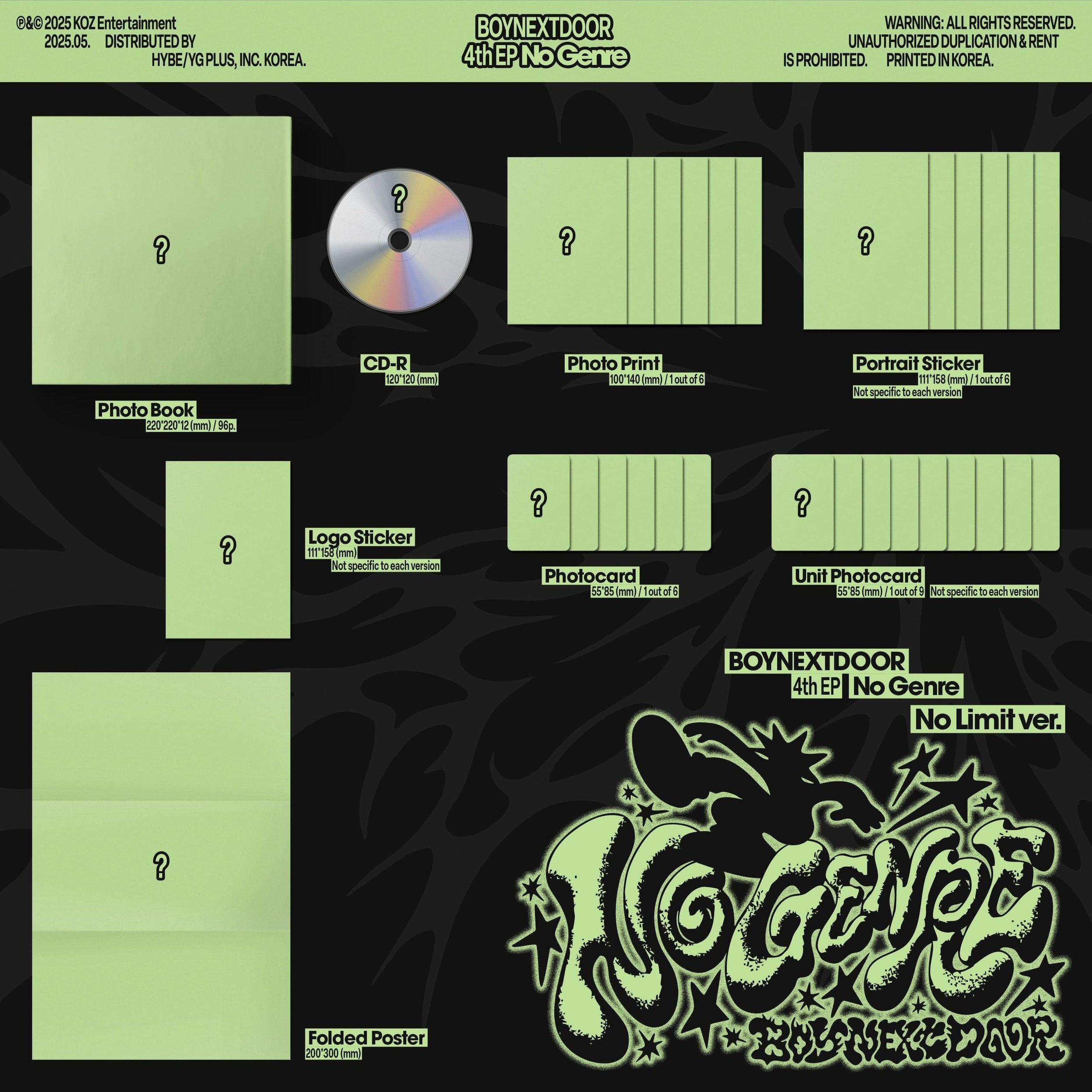 *WEVERSE GIFT* BOYNEXTDOOR - 4th EP [No Genre] (No Matter Ver. / No Route Ver. / No Limit Ver.)-SQ2344077