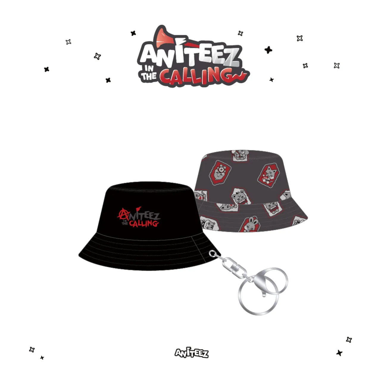 [ATEEZ x ANITEEZ in the CALLING] POP UP OFFICIAL MD - REVERSABLE BUCKET HAT KEYRING