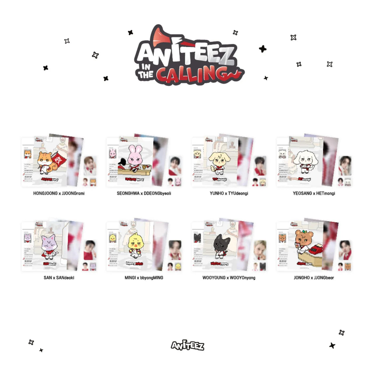 [ATEEZ x ANITEEZ in the CALLING] POP UP OFFICIAL MD - CALLING PROFILE HOLDER SET