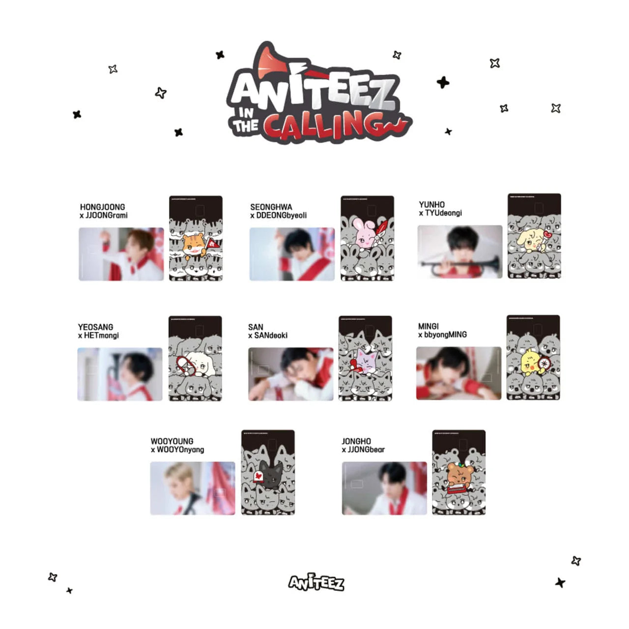 [ATEEZ x ANITEEZ in the CALLING] POP UP OFFICIAL MD - CARD COVER STICKER SET