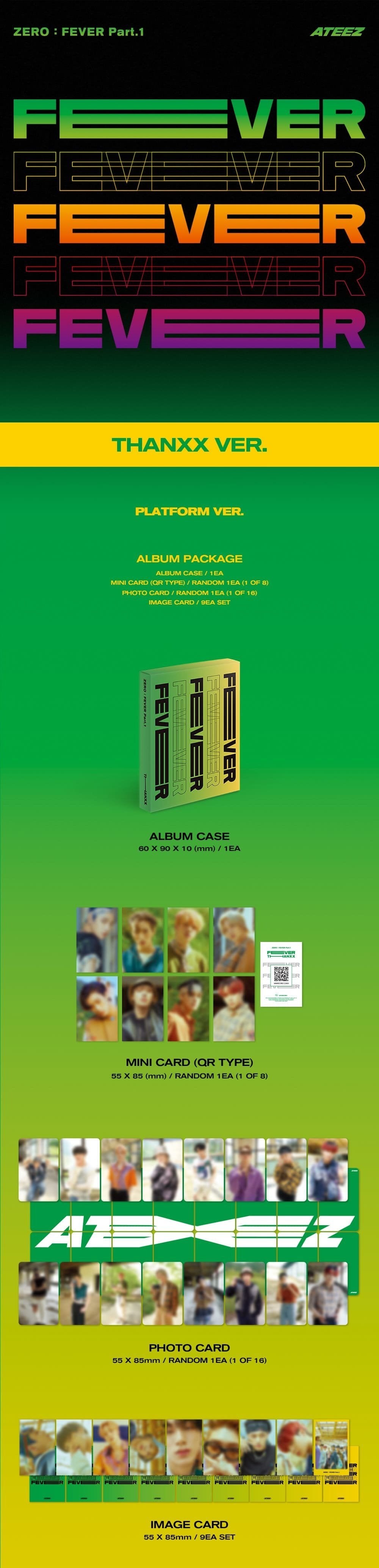 *KQ POB SHOP BENEFIT* ATEEZ - 5th Mini Album [ZERO : FEVER Part.1] (THANXX Ver. / INCEPTION Ver. / DIARY Ver.) (PLATFORM Ver.)-SQ9730749