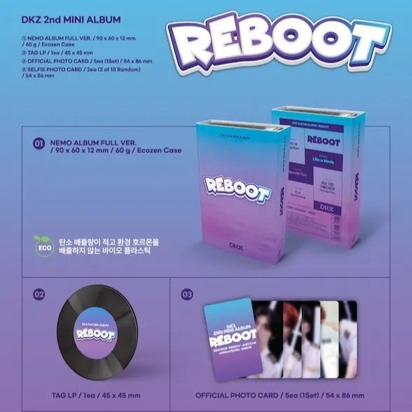 [DKZ] 2nd Mini Album [REBOOT] (SMART ALBUM Ver.) (NEMO) (LP Ver. / Keyring Ver.)-SQ6586856