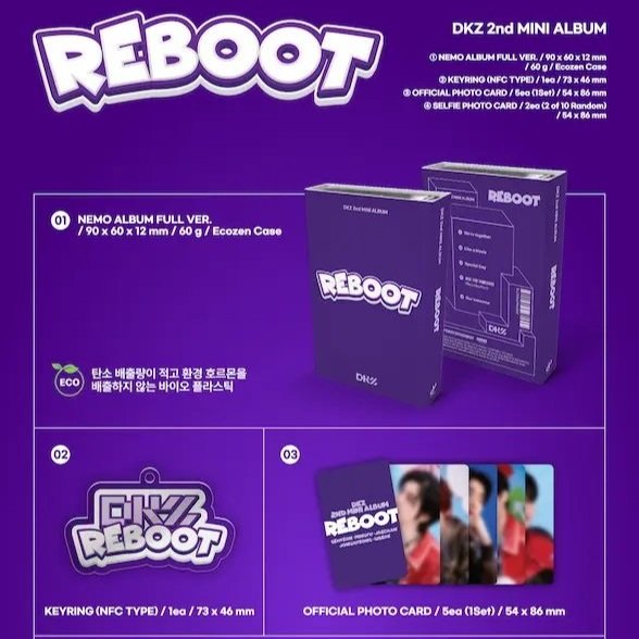 [DKZ] 2nd Mini Album [REBOOT] (SMART ALBUM Ver.) (NEMO) (LP Ver. / Keyring Ver.)-SQ6586856
