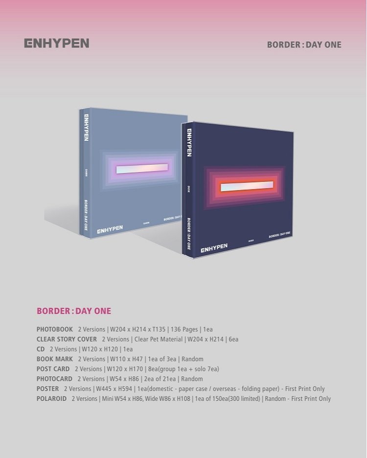ENHYPEN - 1st Mini Album [BORDER : DAY ONE] (Random Ver.)-SQ6776374