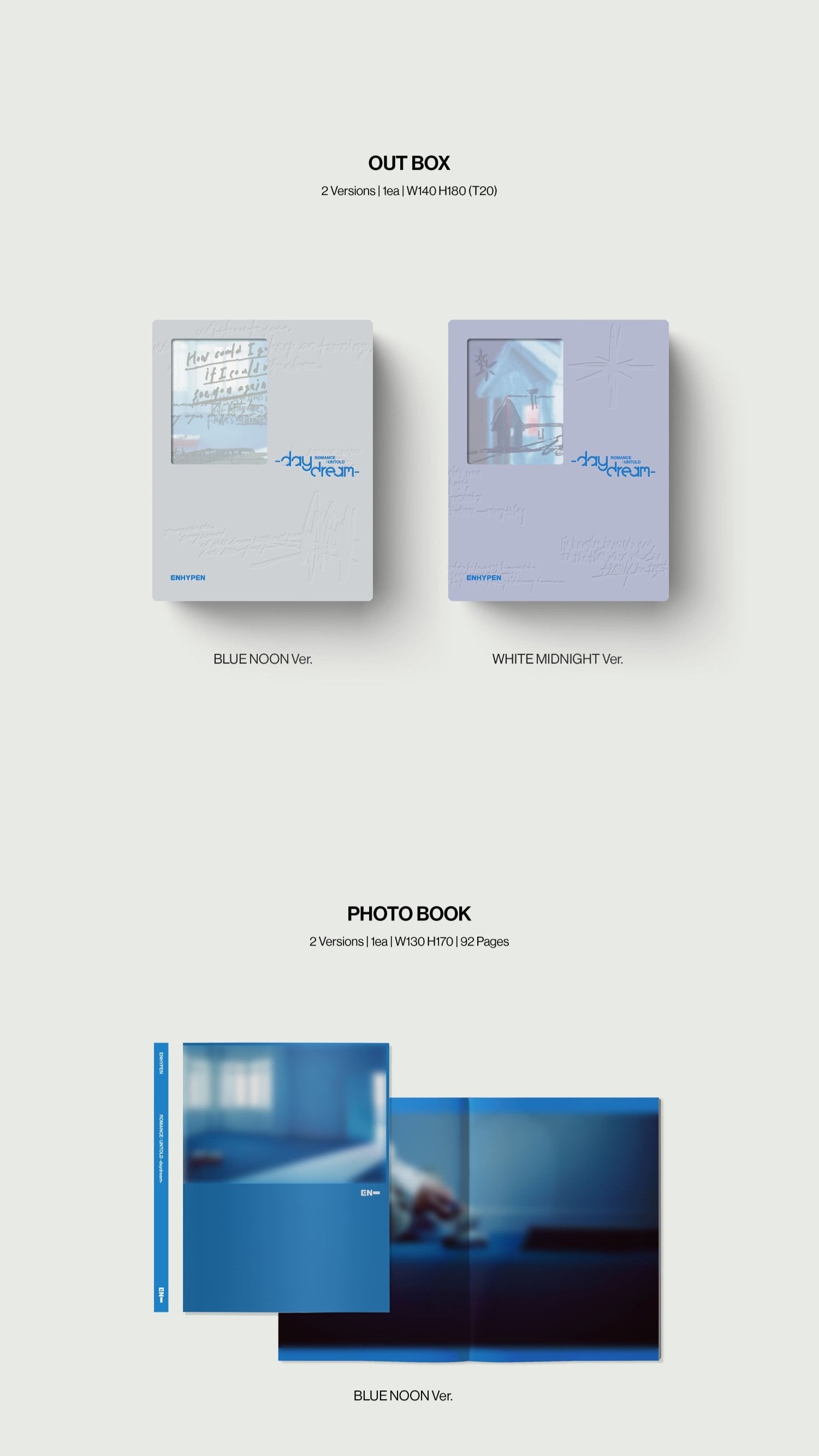 ENHYPEN - 2nd Album [ROMANCE : UNTOLD -daydream-] (BLUE NOON Ver. / WHITE MIDNIGHT Ver.)-SQ3997205