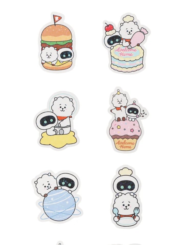 BTS - WOOTTEO X RJ COLLABORATION OFFICIAL MD STICKER SET