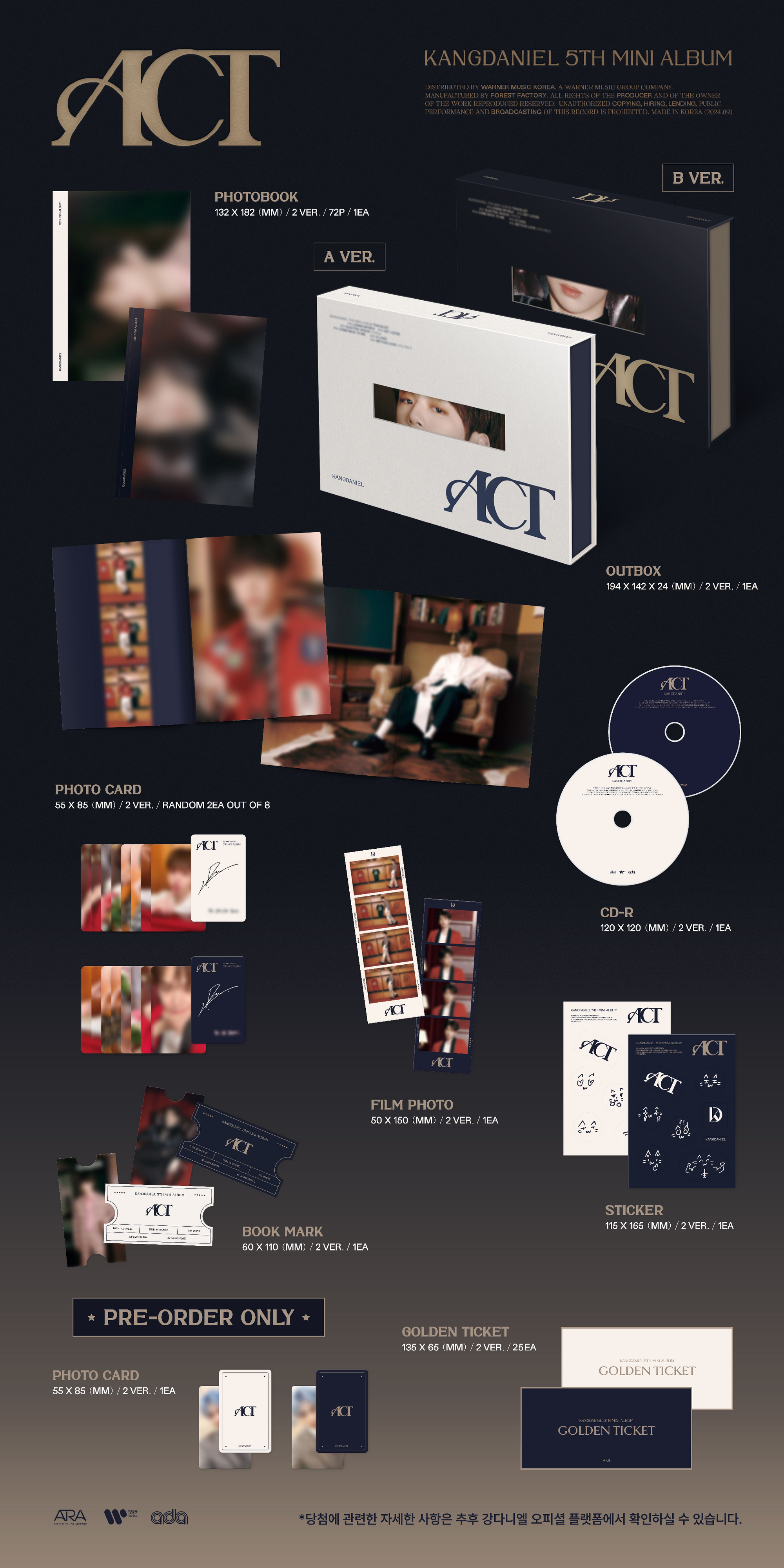 KANG DANIEL 5th Mini Album [ACT] (A Ver. / B Ver.)-SQ8218440
