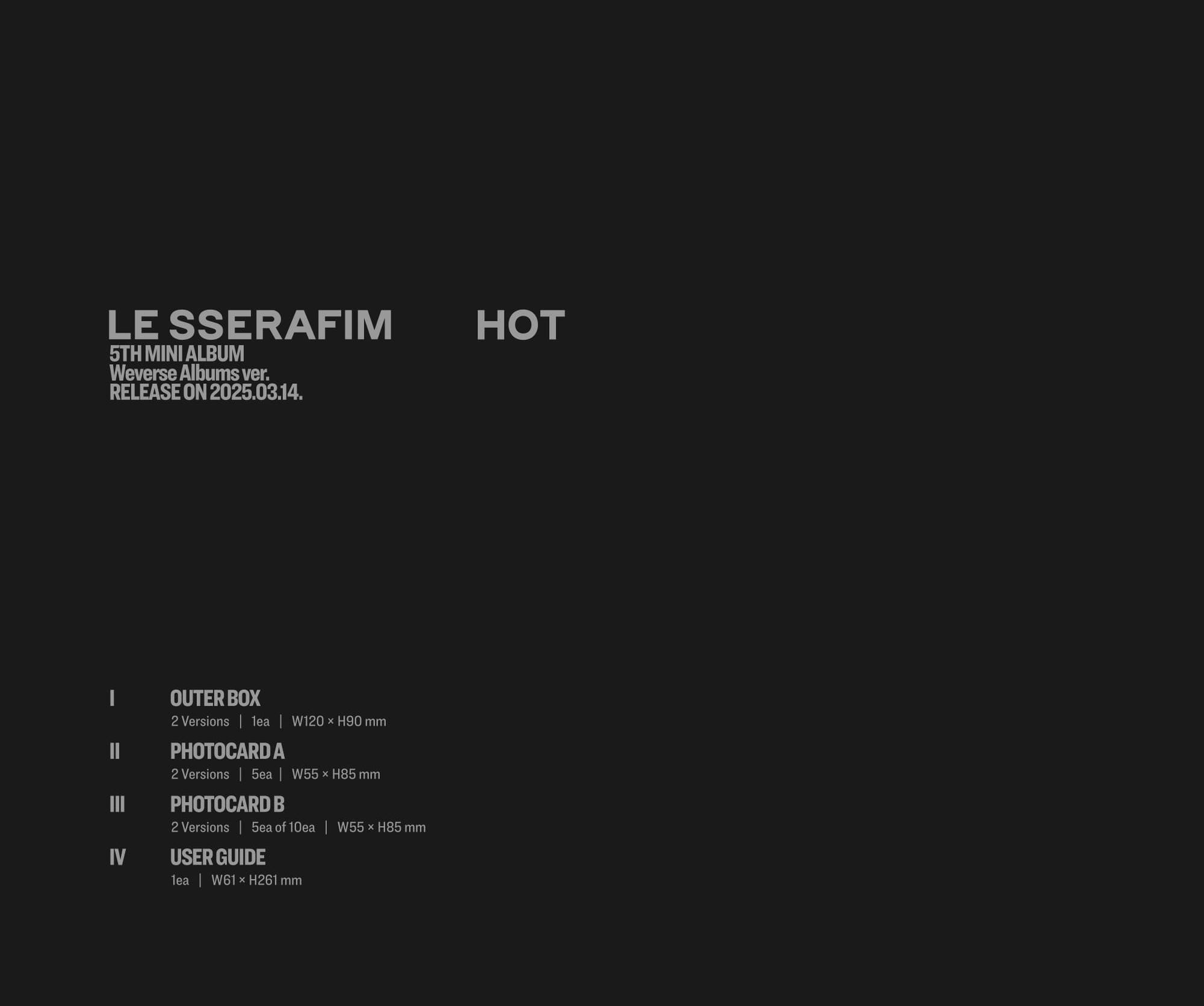 LE SSERAFIM - 5th Mini Album [HOT] (All Versions)-SQ0825135