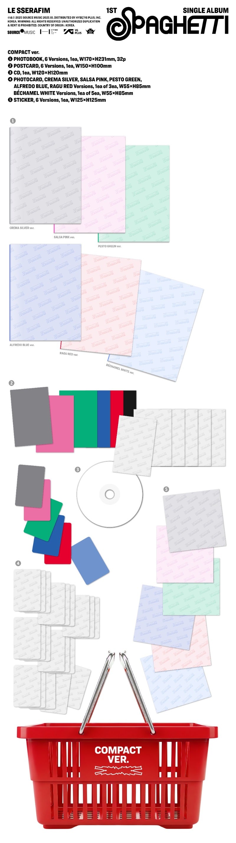 LE SSERAFIM - 1st Single Album [SPAGHETTI] (All Versions)