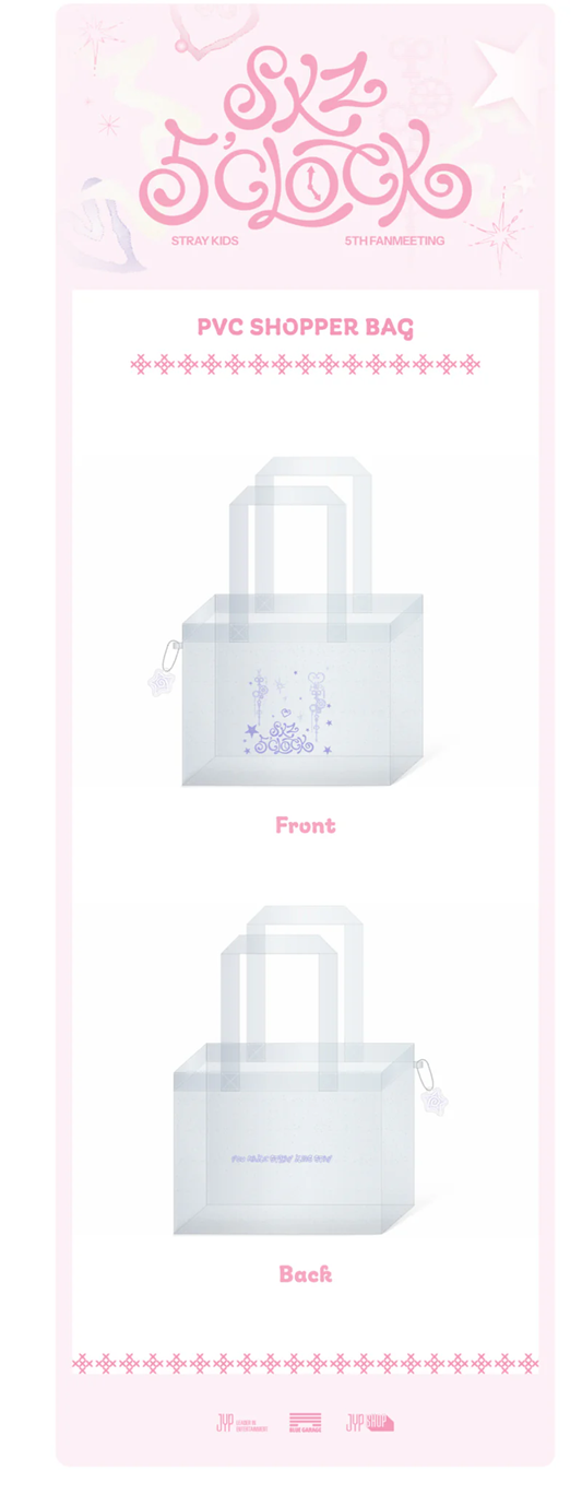 STRAY KIDS - SKZ 5'CLOCK 5TH FAN MEETING OFFICIAL MD PVC SHOPPER BAG