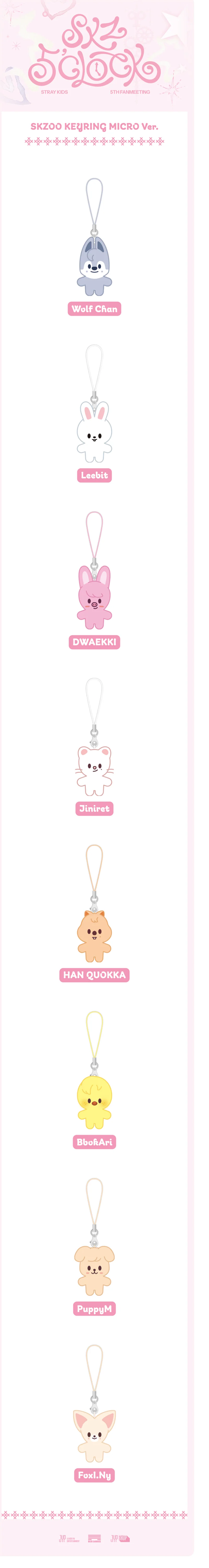 STRAY KIDS - SKZ 5'CLOCK 5TH FAN MEETING OFFICIAL MD SKZOO KEYRING MICRO VER-SQ5467537