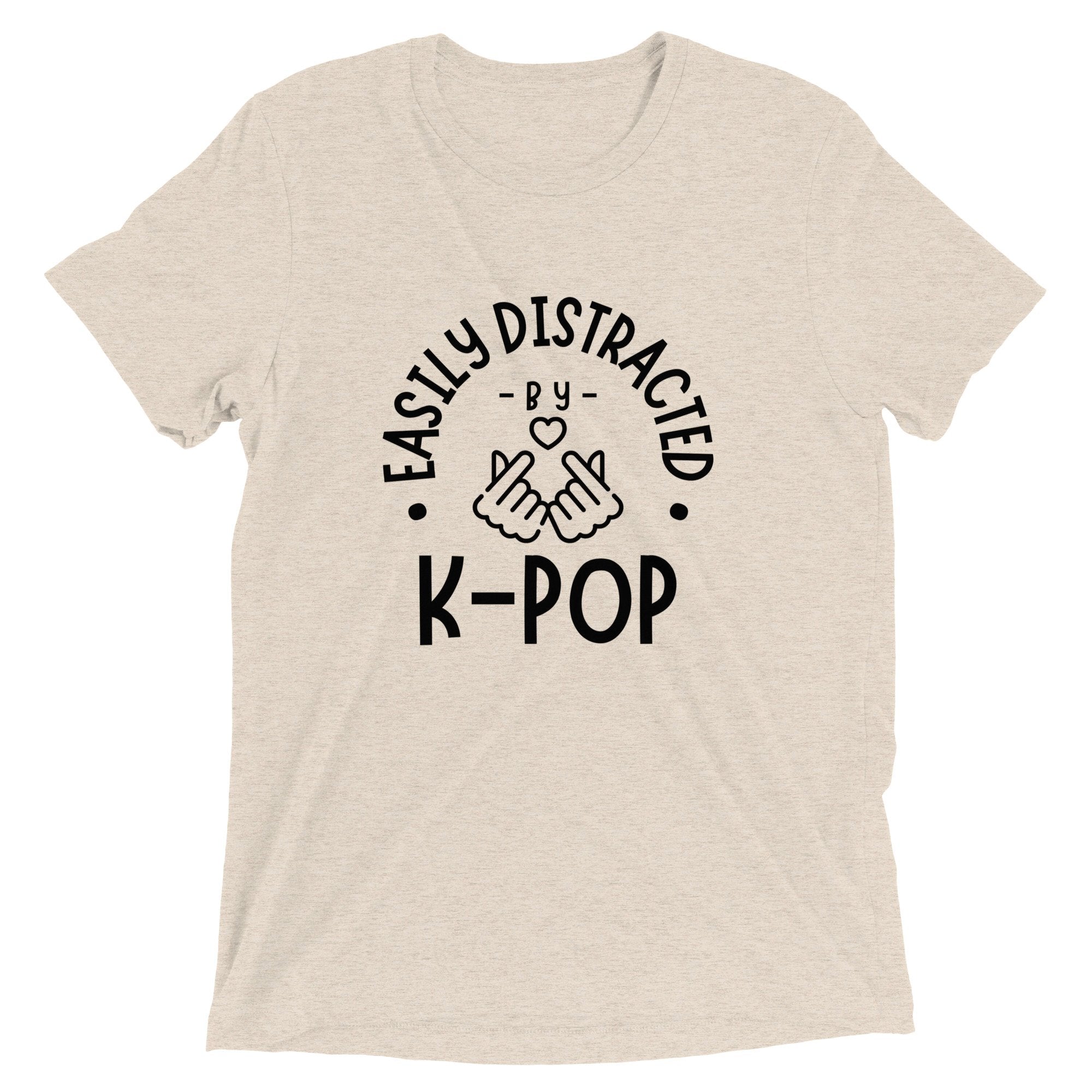 "Easily Distracted by K-Pop" Tri-Blend T-Shirt-67AD5669231E4_Solid-White-Triblend-3XL