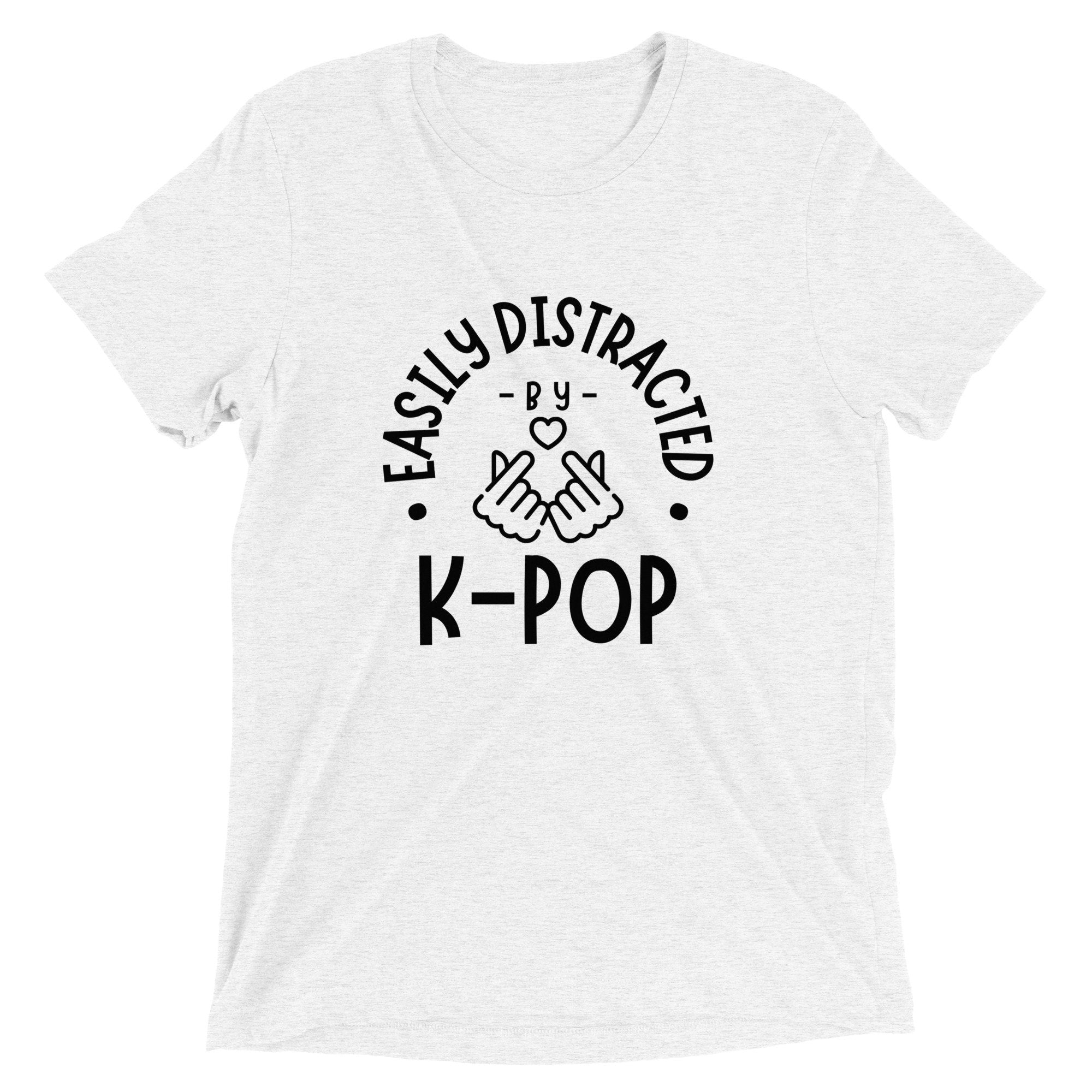 "Easily Distracted by K-Pop" Tri-Blend T-Shirt-67AD5669231E4_Solid-White-Triblend-3XL