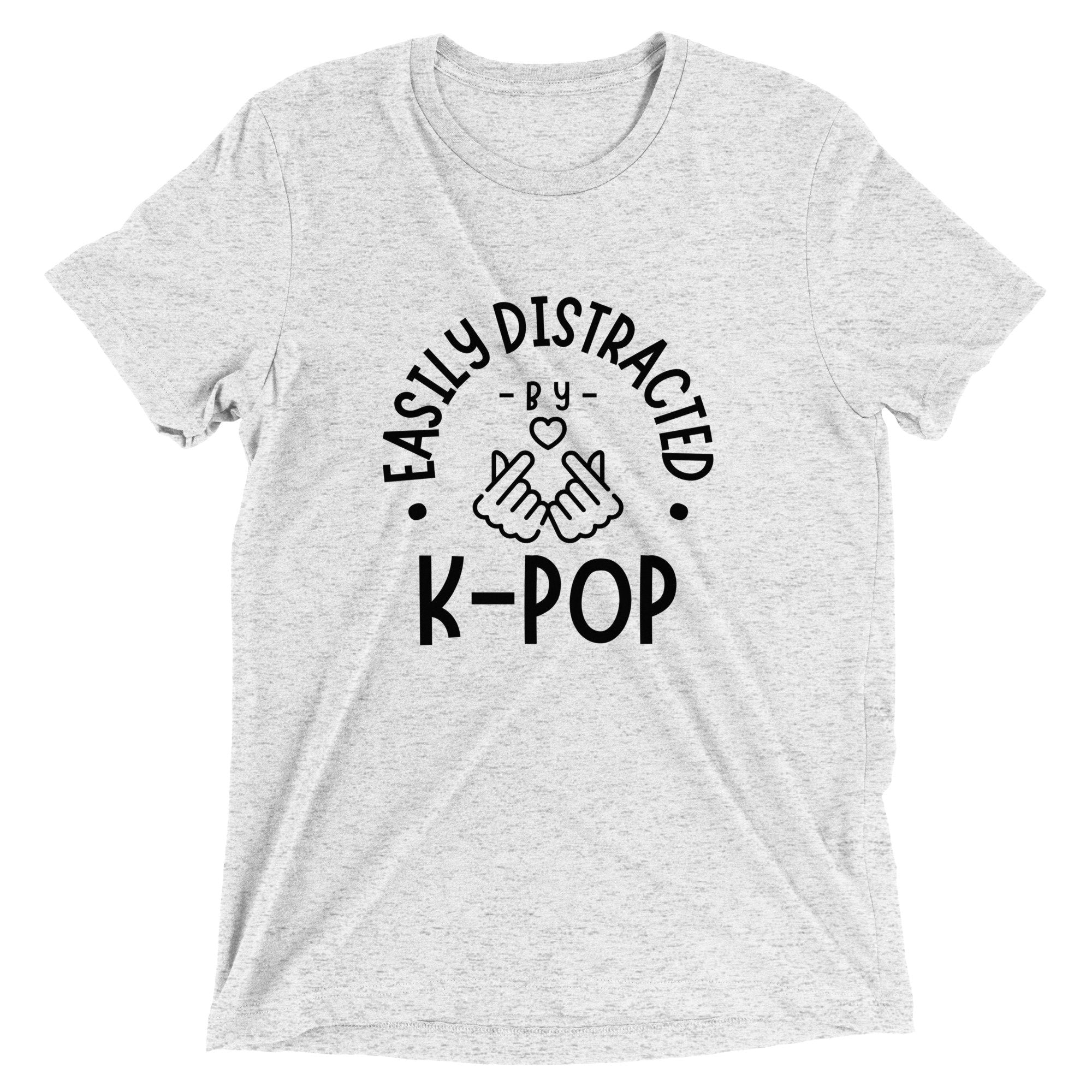 "Easily Distracted by K-Pop" Tri-Blend T-Shirt-67AD5669231E4_Solid-White-Triblend-3XL