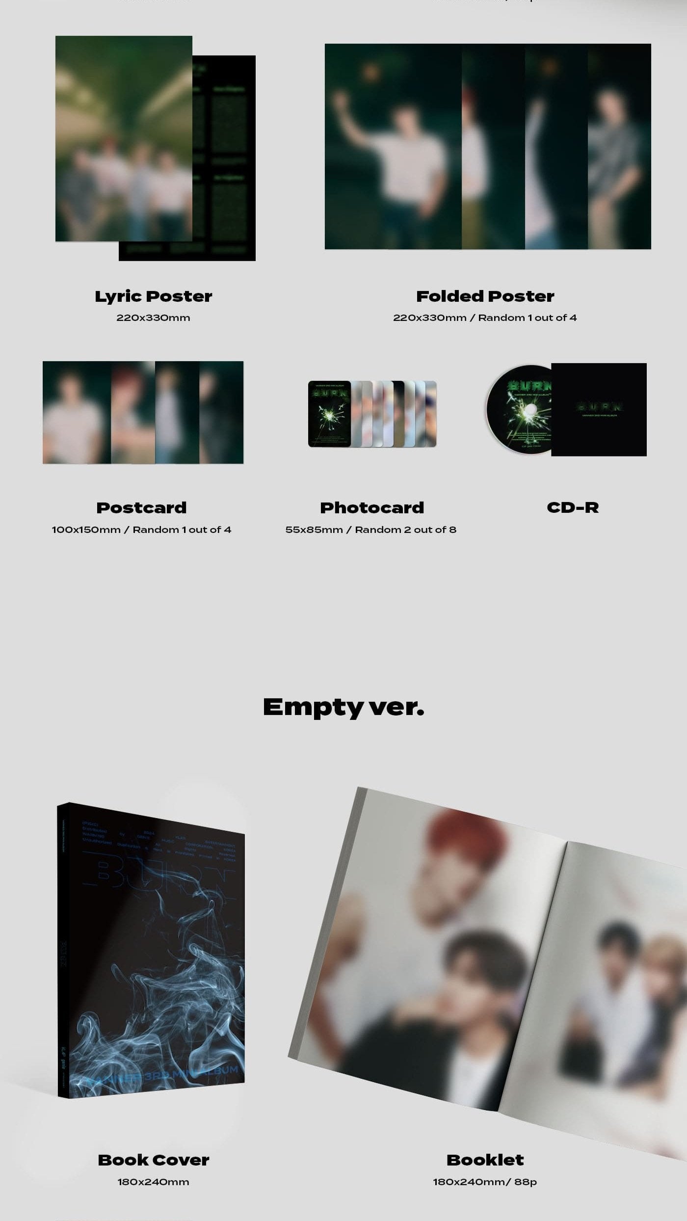 VANNER - 3rd Mini Album [BURN] (Spark Start Ver. / Sparkle Ver. / Empty Ver.) (SPECIAL GIFT: 1 POB Set)-SQ8558347