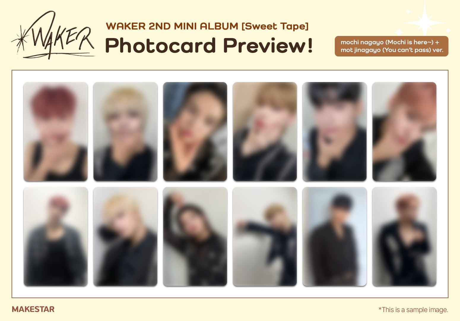 *MAKESTAR Breadcheek BENEFIT* WAKER - [Sweet Tape] - Double Sided POB Preorder Benefit Photocards-SQ0537040
