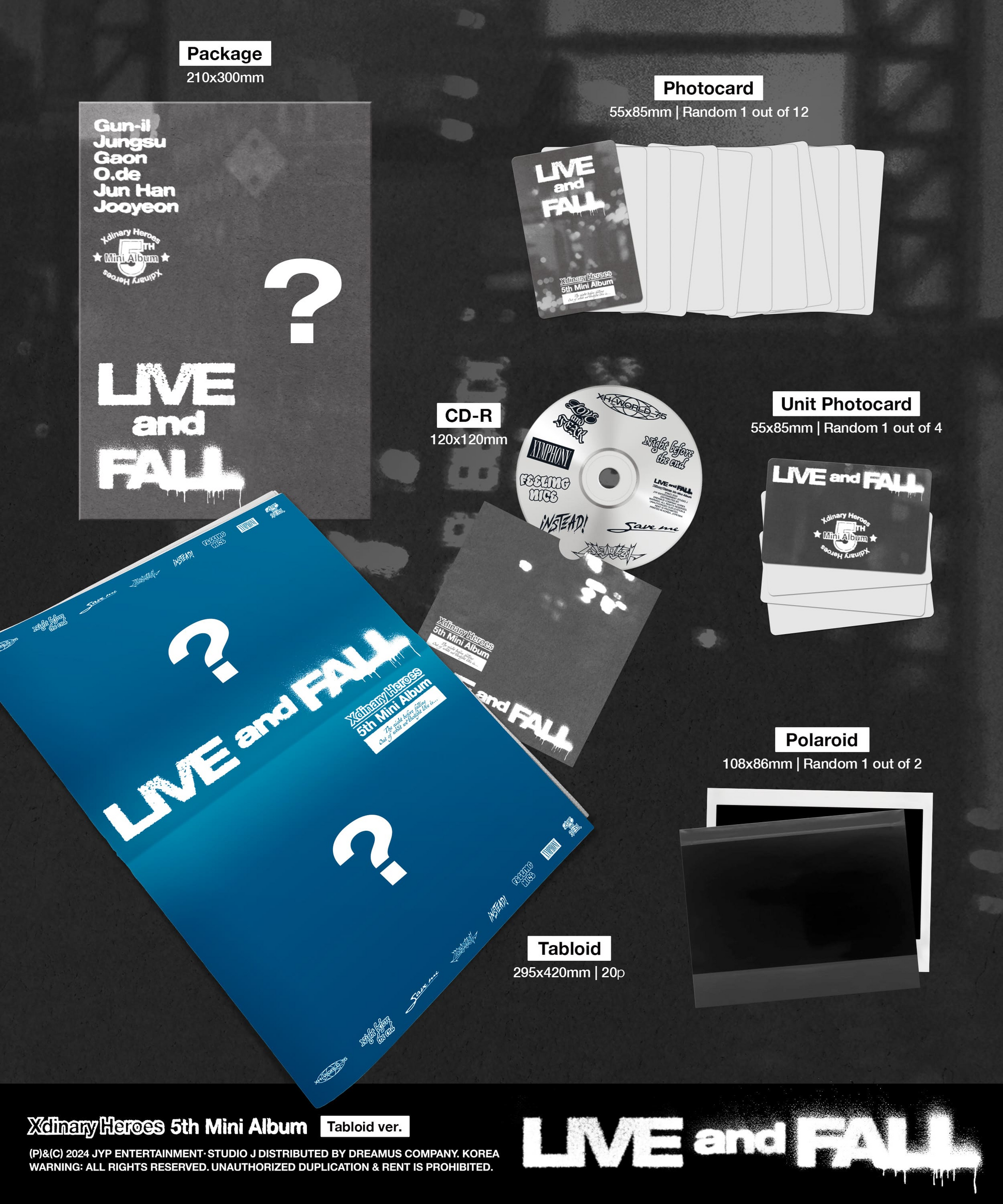Xdinary Heroes - 5th Mini Album [LIVE and FALL] (Tabloid Ver.)